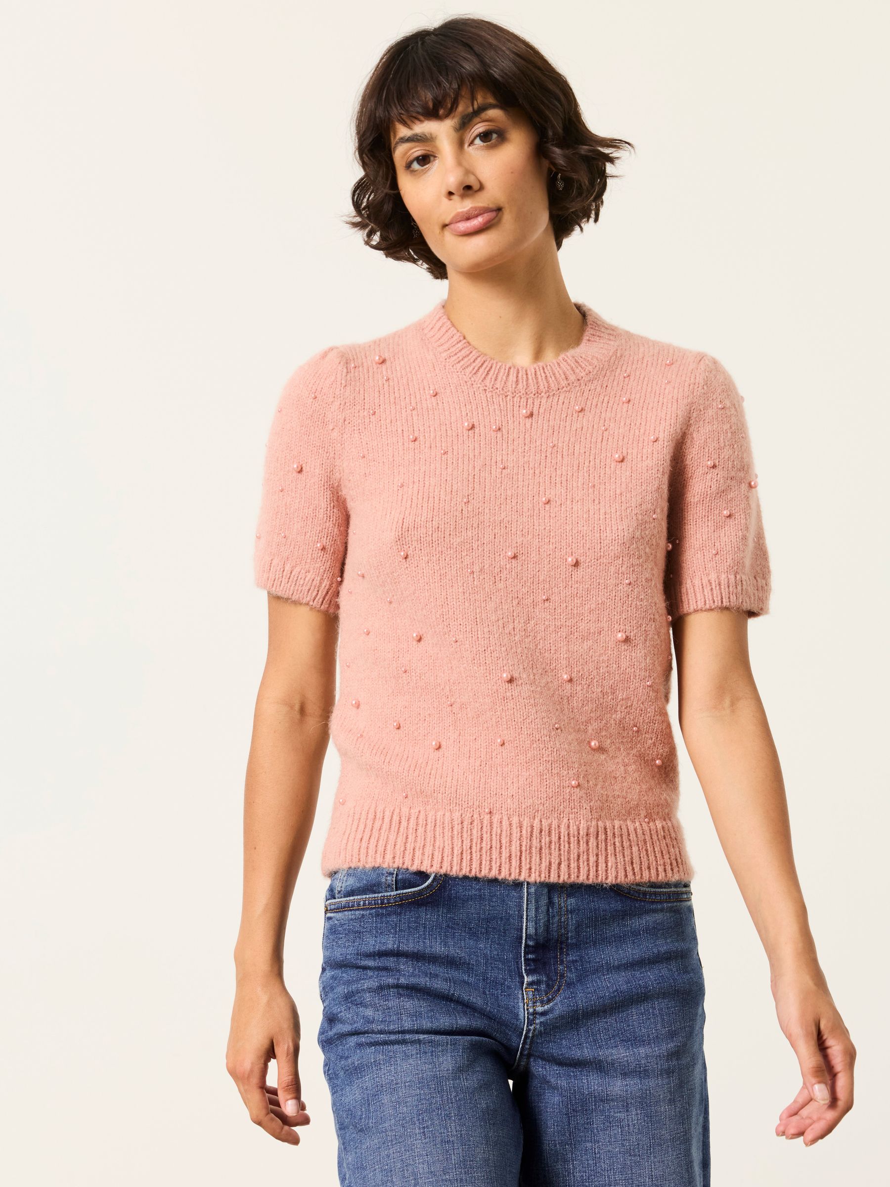 Piper Pink Knitted Embellished Top - Image 1 of 6
