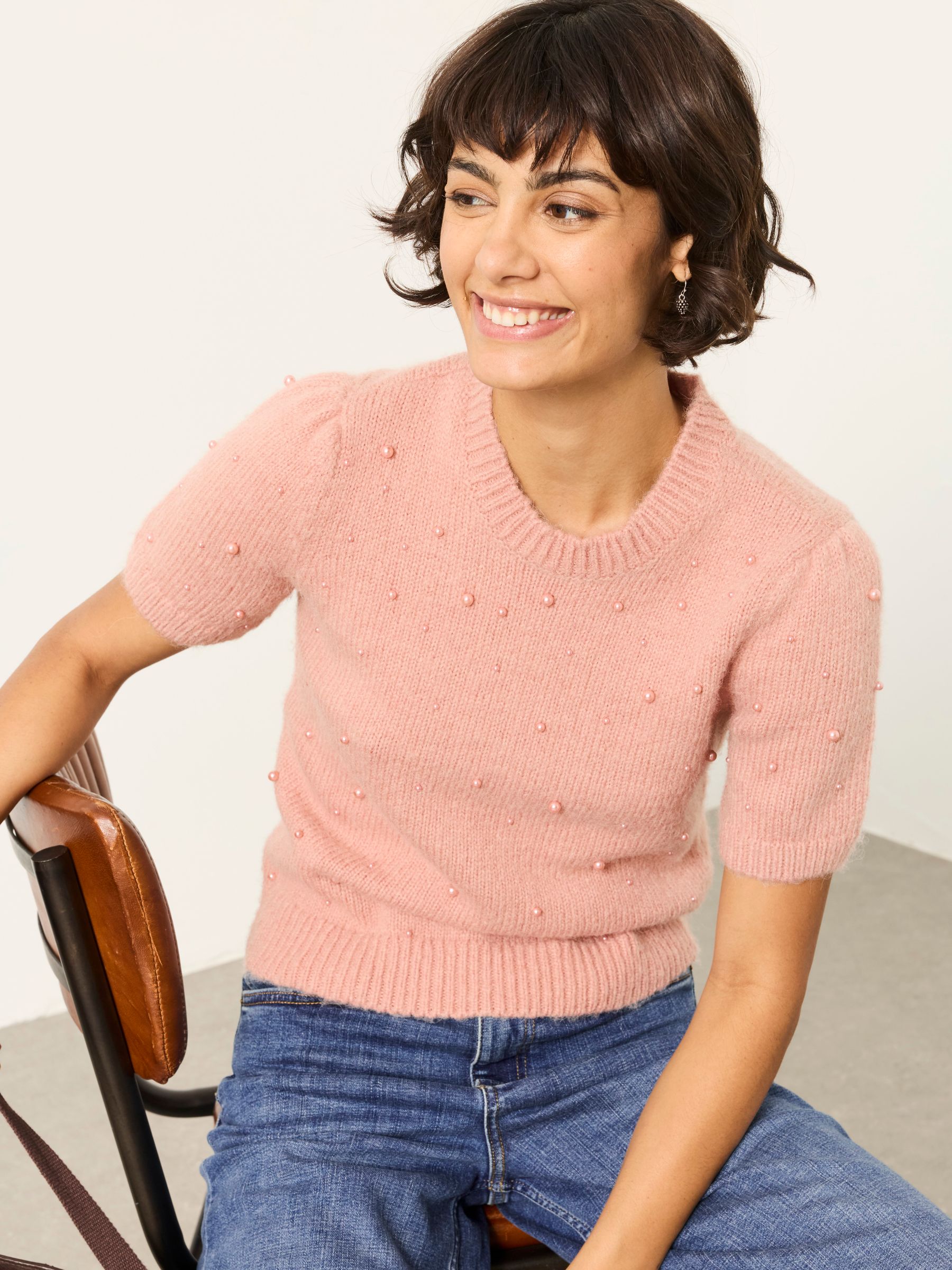 Piper Pink Knitted Embellished Top - Image 5 of 6