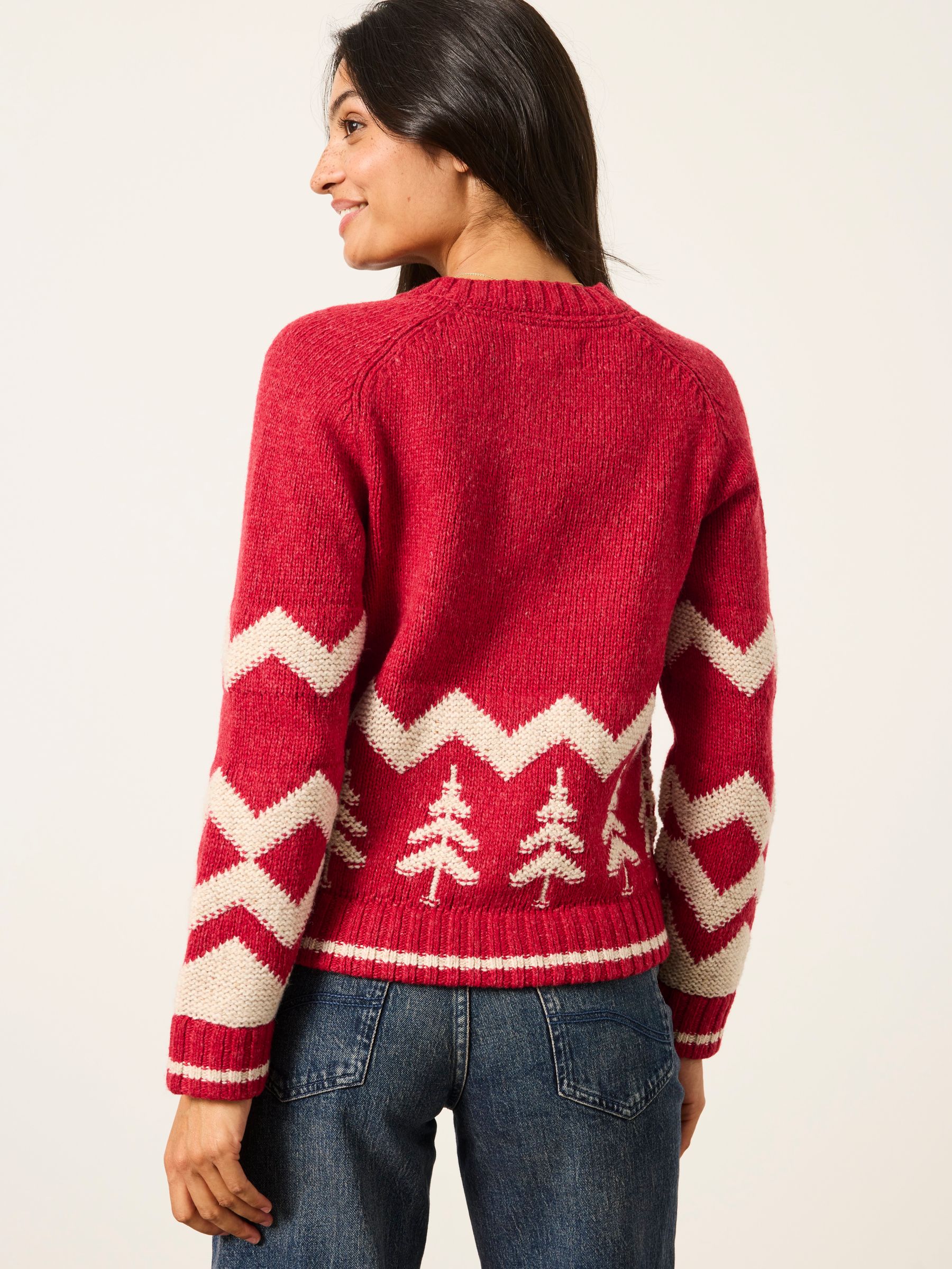 Red Reindeer Knitted Crew Christmas Cardigan - Image 2 of 5