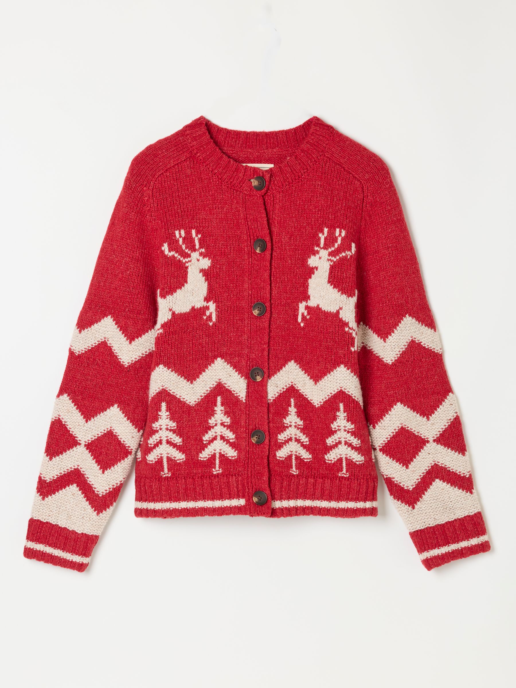 Red Reindeer Knitted Crew Christmas Cardigan - Image 5 of 5