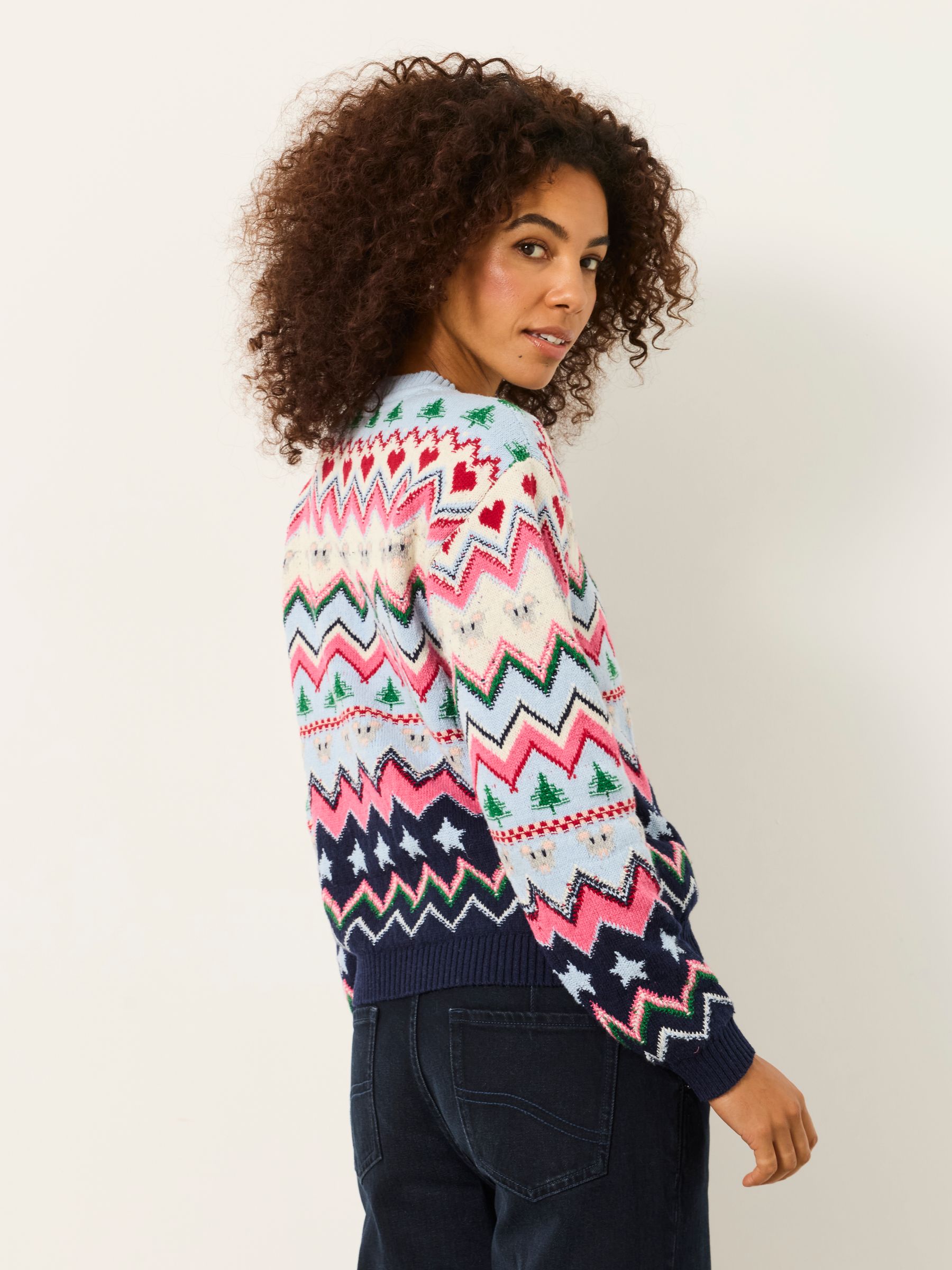 Blue Shelter Knitted Fun Stripe Crew Jumper - Image 4 of 5