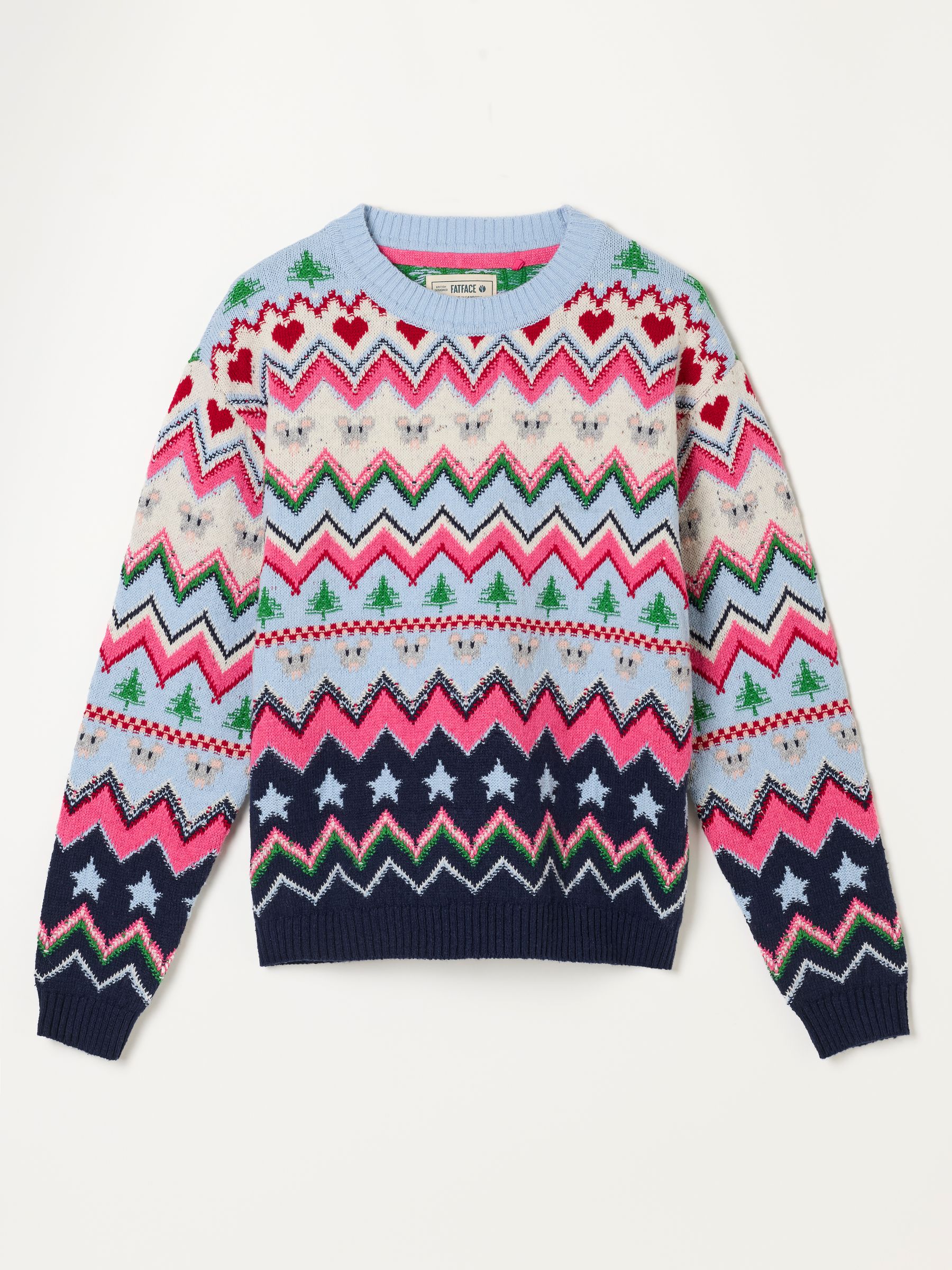Blue Shelter Knitted Fun Stripe Crew Jumper - Image 5 of 5