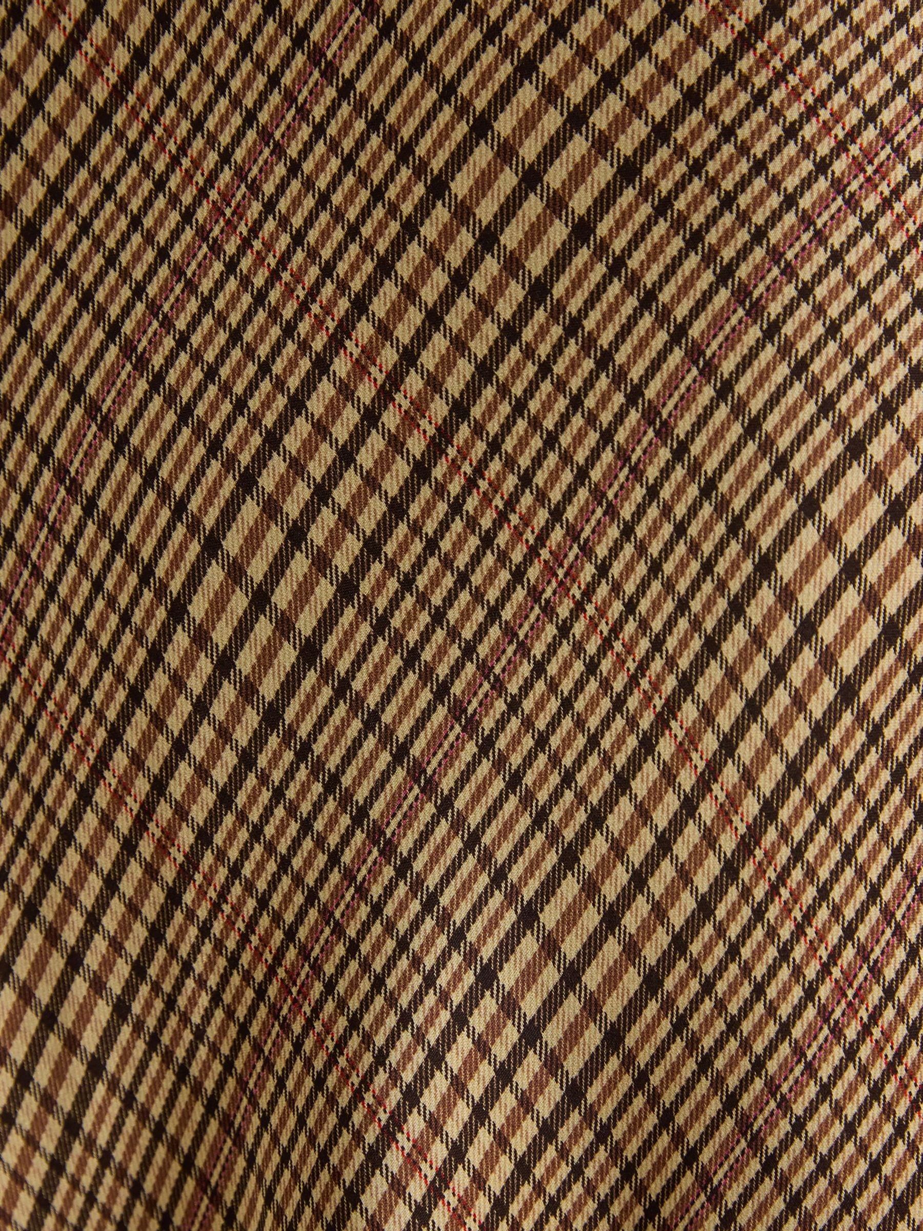 Bias Cut Brown Check Skirt - Image 5 of 7