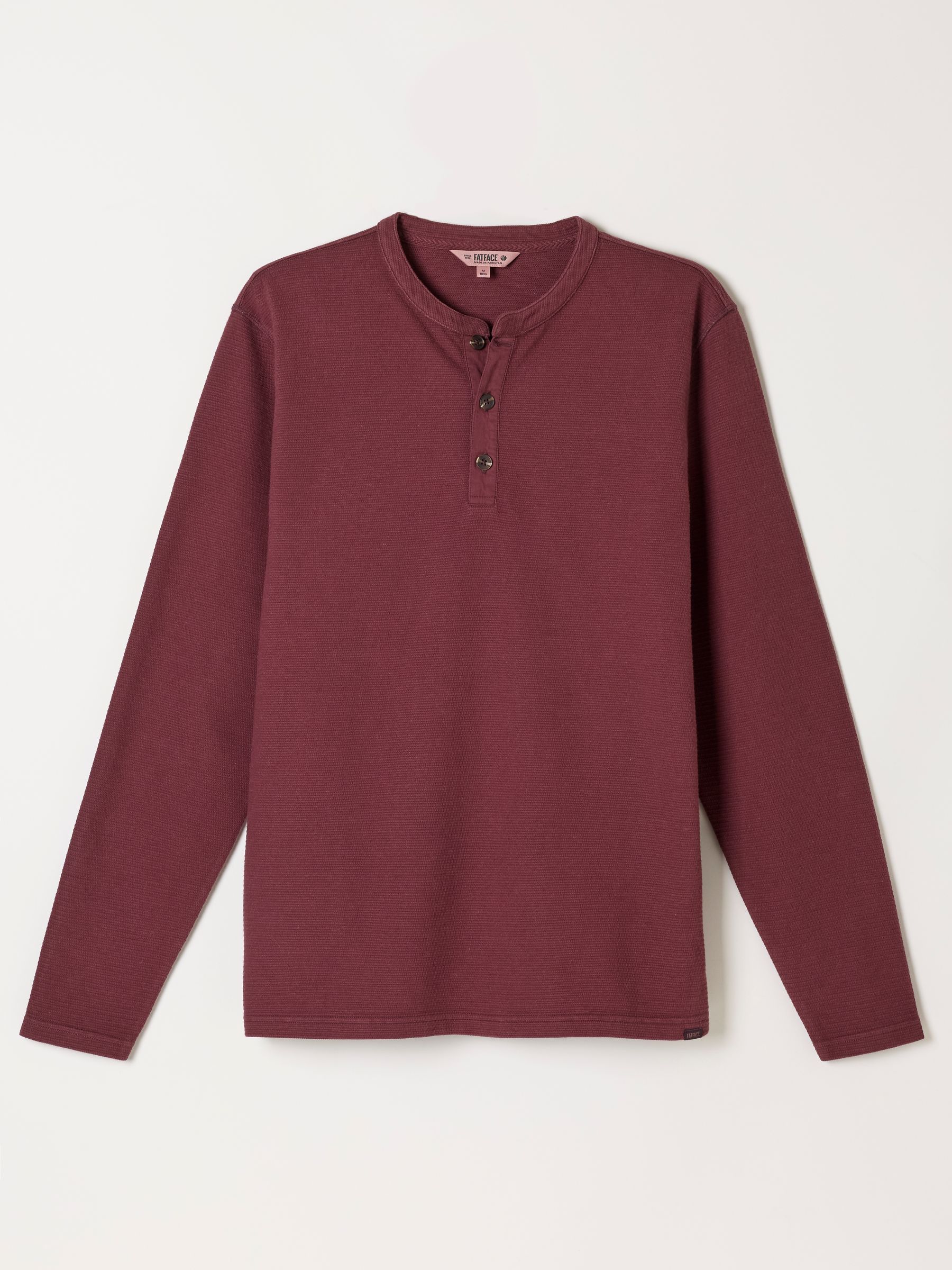 Henley Dusky Purple Long Sleeve Textured T-Shirt - Image 6 of 6