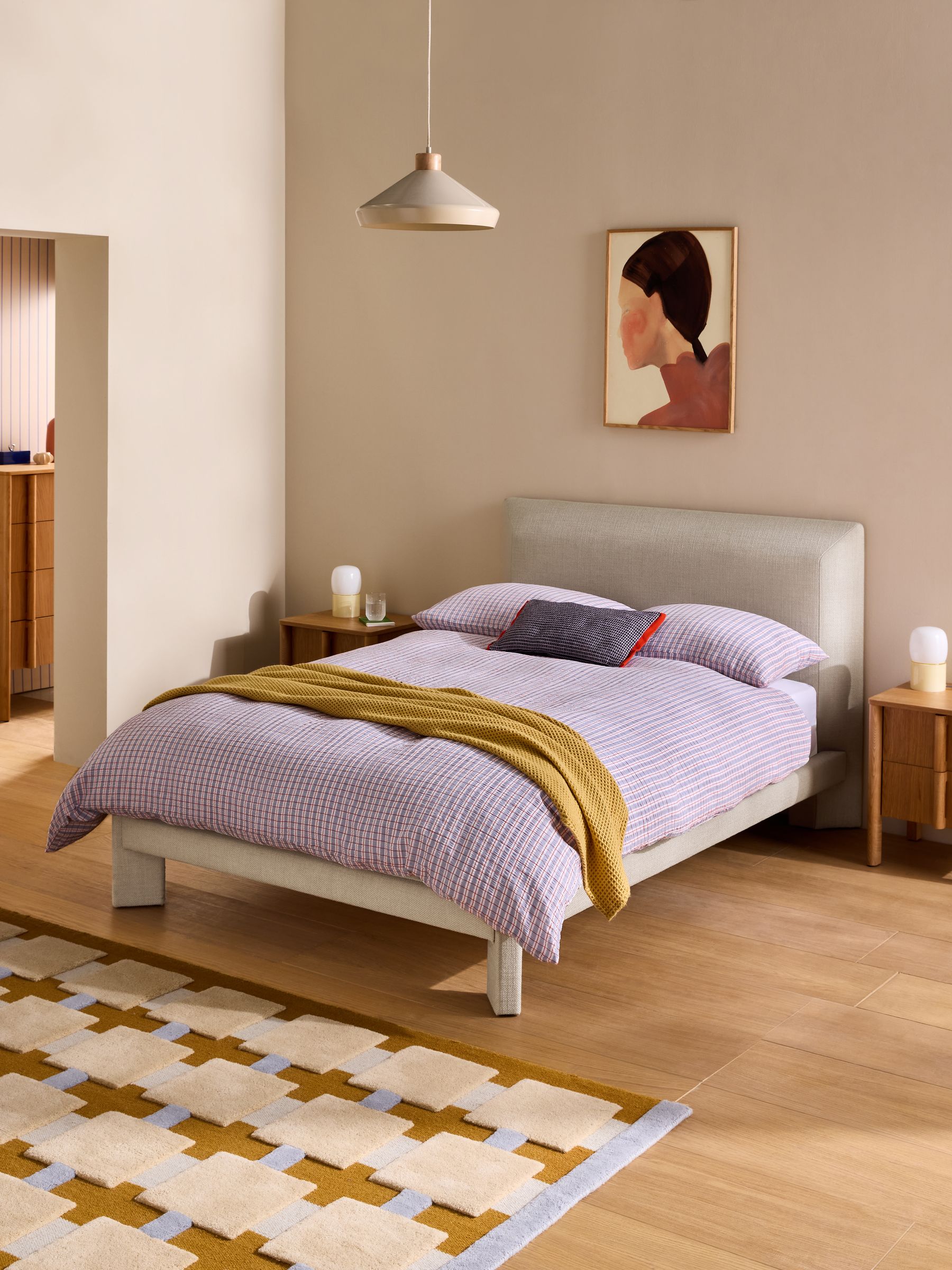 Kyna Bed in Textured Weave Natural - Image 1 of 6 Kyna Bed in Textured Weave Natural - Image 1 of 6