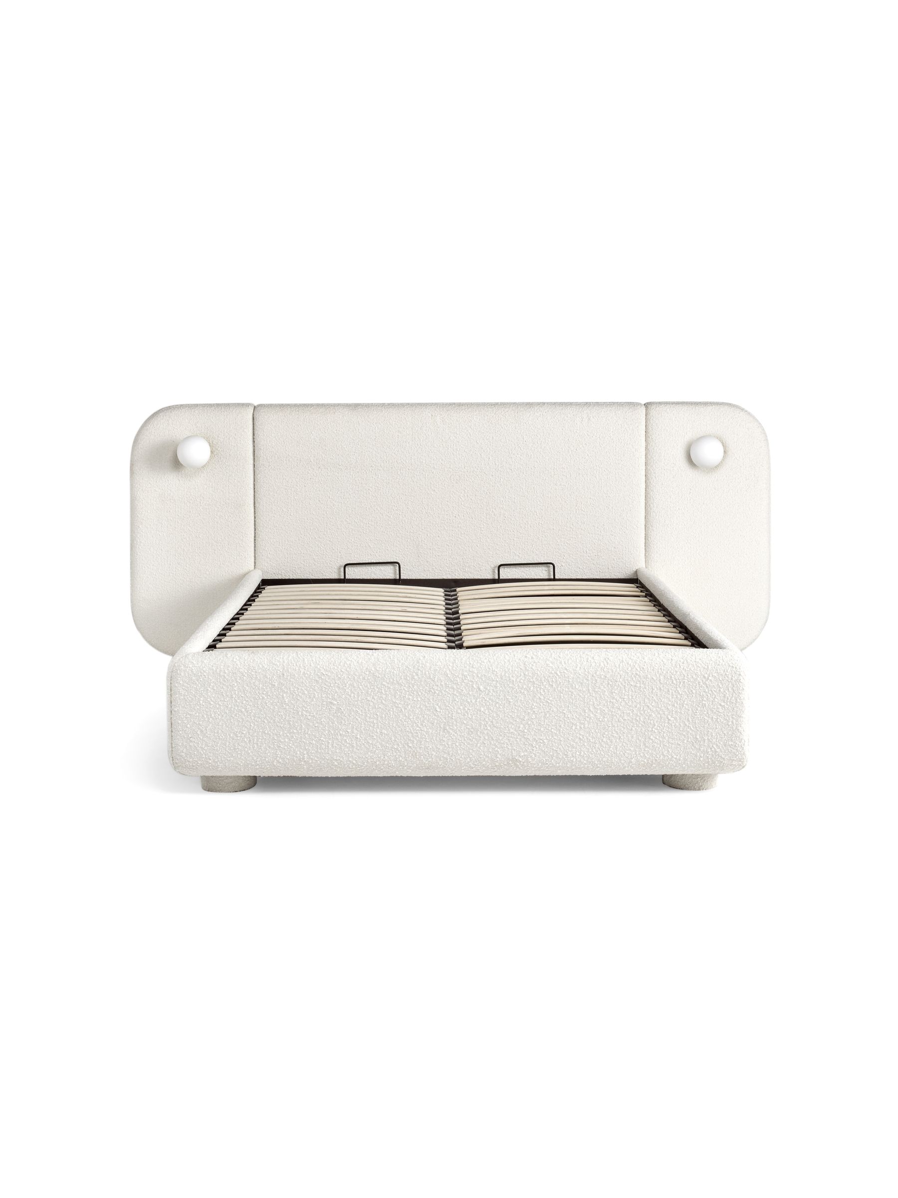 Hanson Ottoman Storage Hotel Bed in Off White Boucle - Image 4 of 6