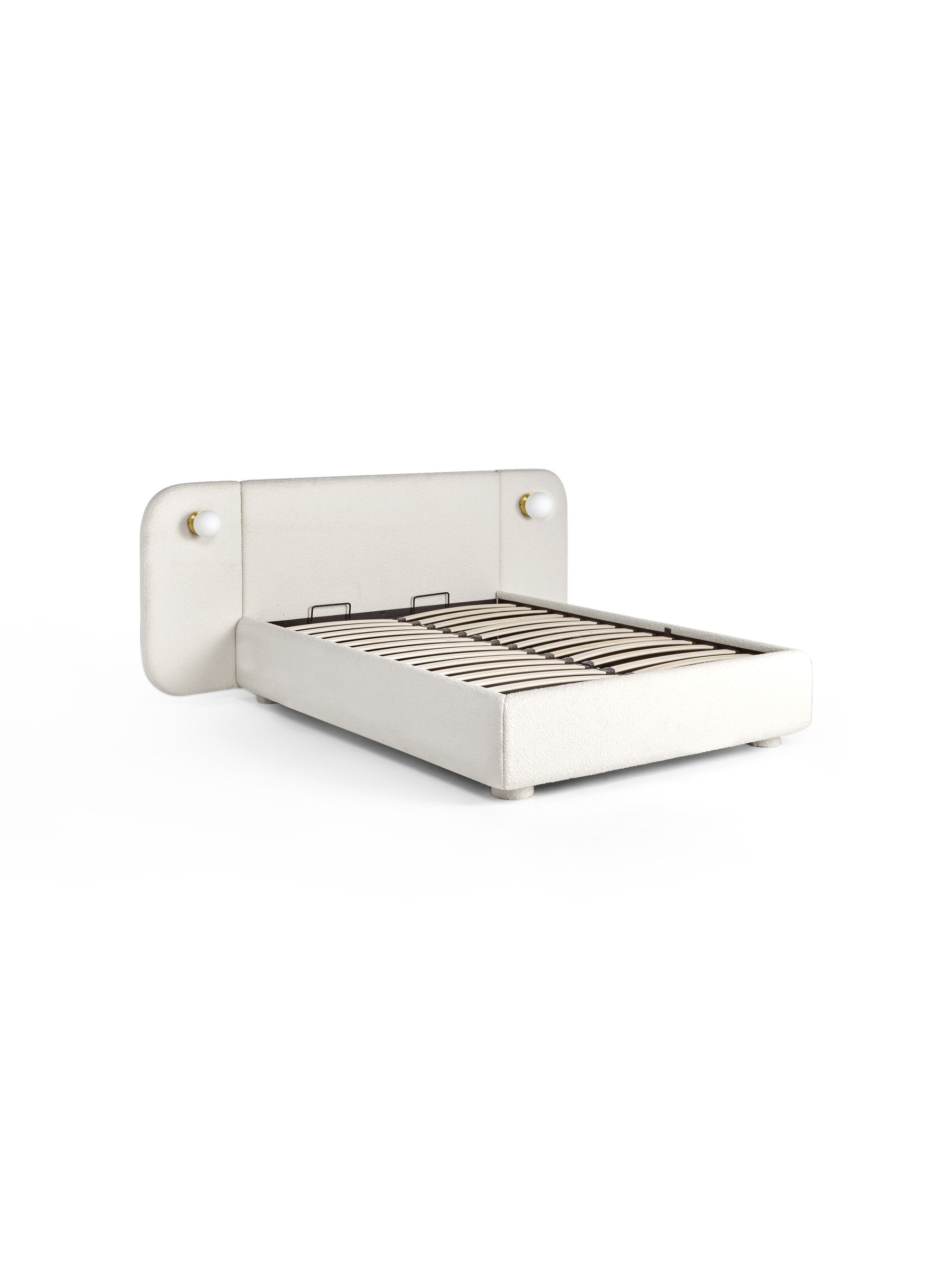 Hanson Ottoman Storage Hotel Bed in Off White Boucle - Image 5 of 6