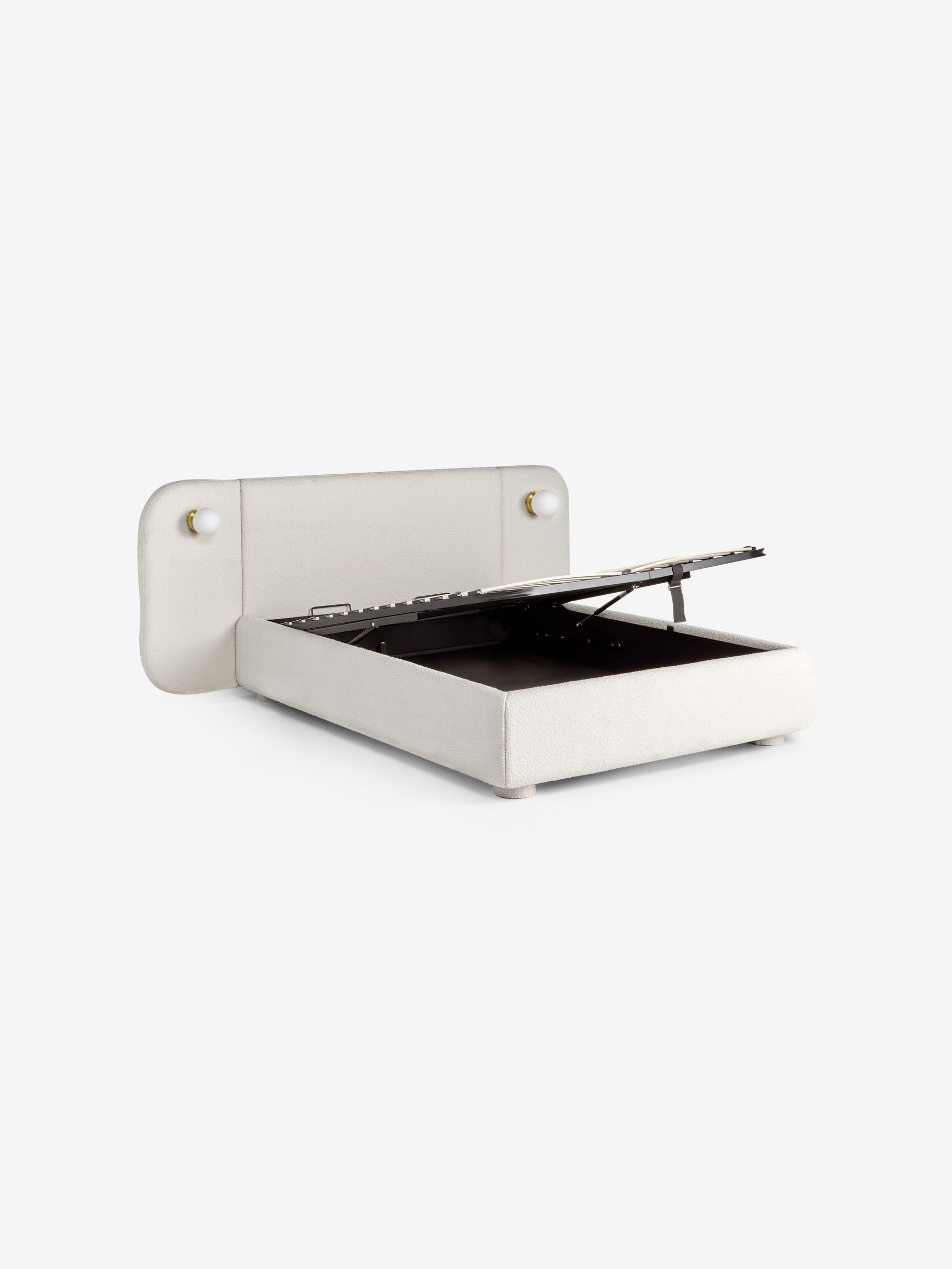 Hanson Ottoman Storage Hotel Bed in Off White Boucle - Image 6 of 6