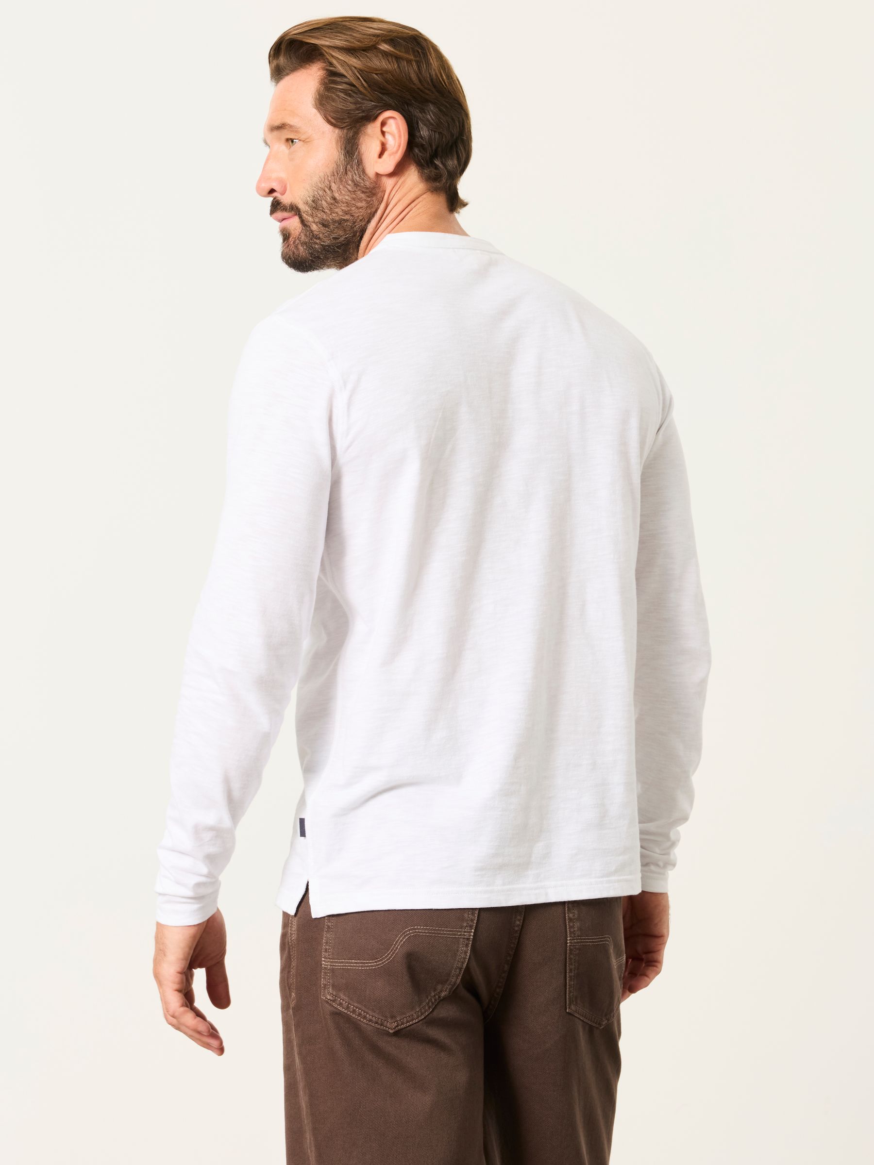 Woodside White Long Sleeve Henley Top - Image 2 of 6