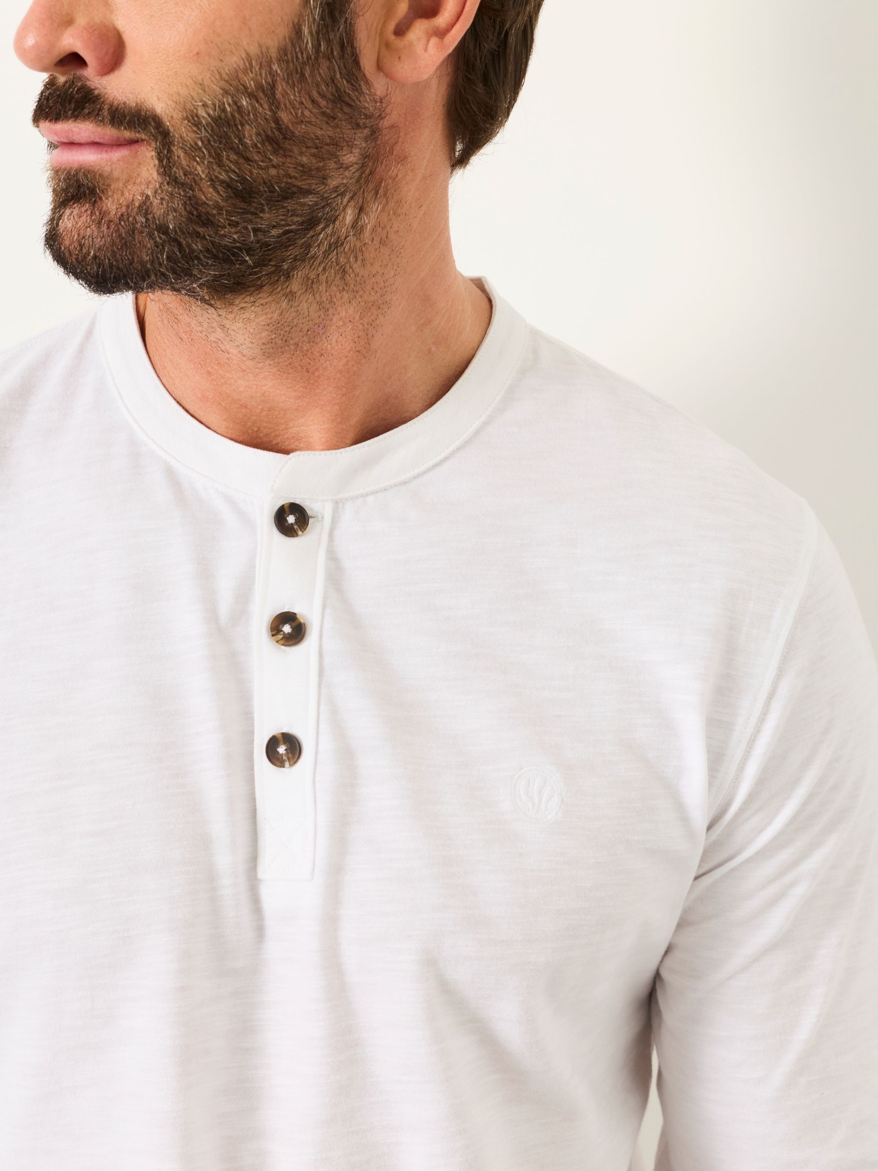 Woodside White Long Sleeve Henley Top - Image 3 of 6