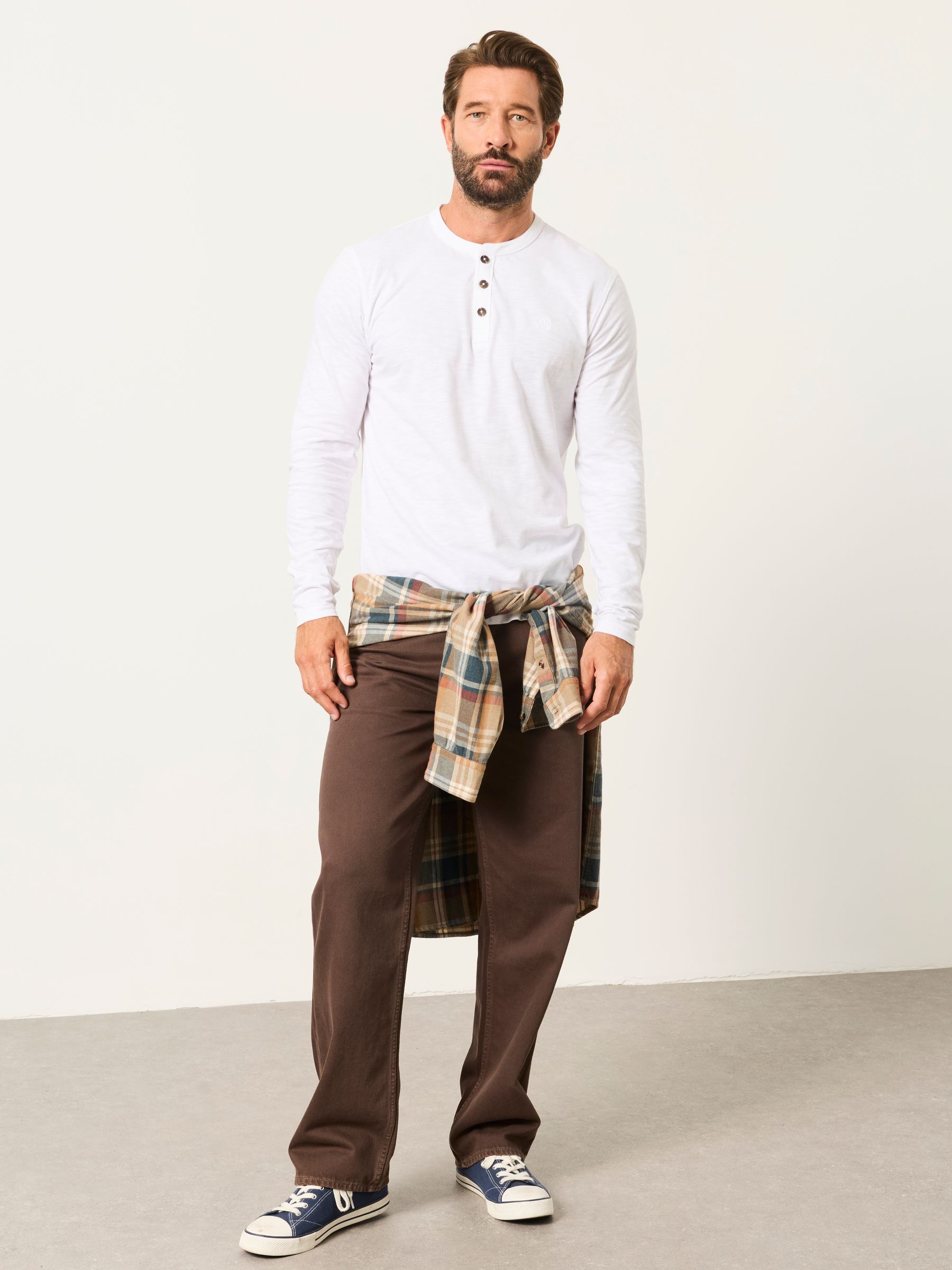 Woodside White Long Sleeve Henley Top - Image 4 of 6
