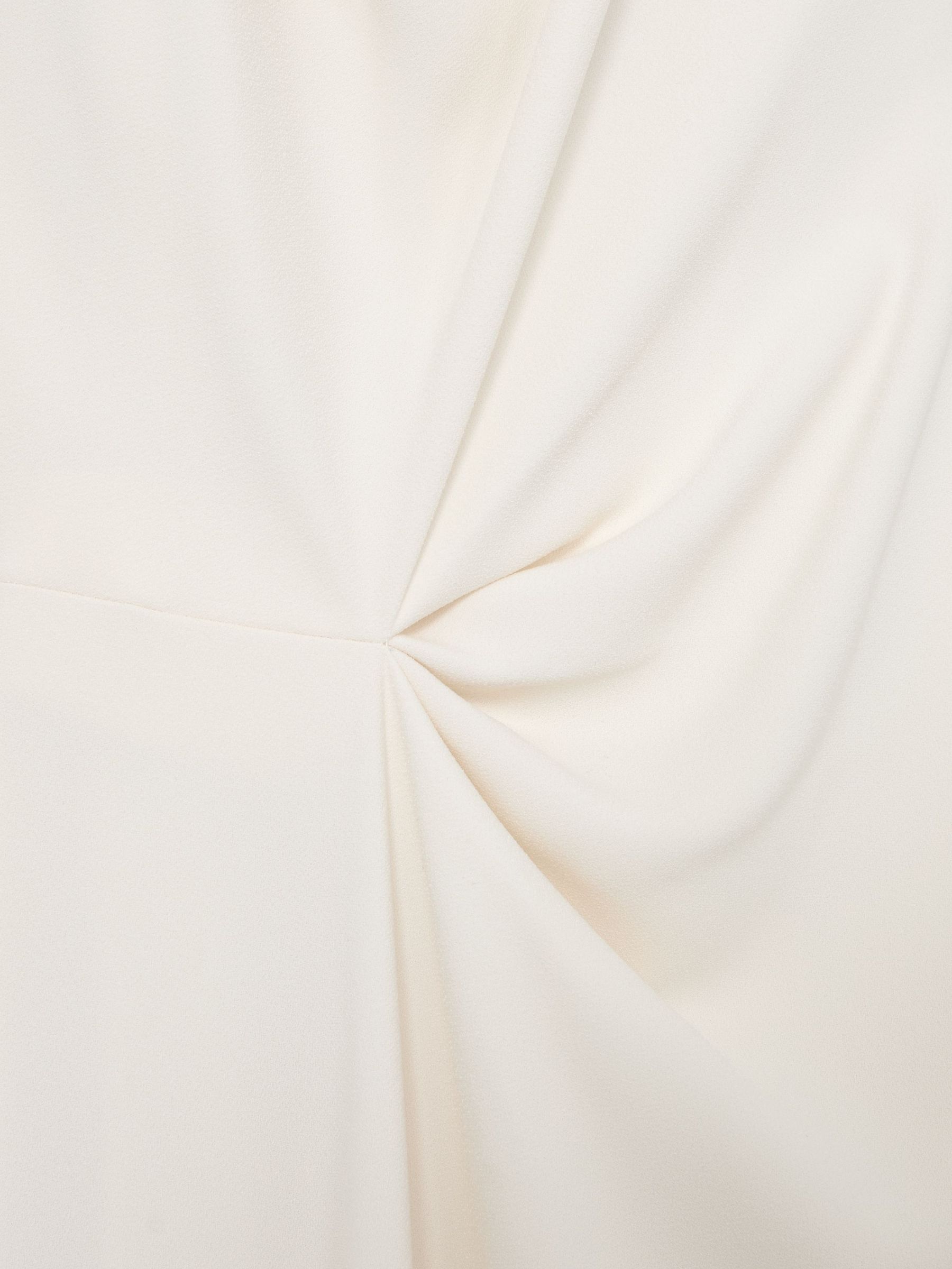 Drape-Detail Sleeveless Midi Dress in Ivory - Image 7 of 7