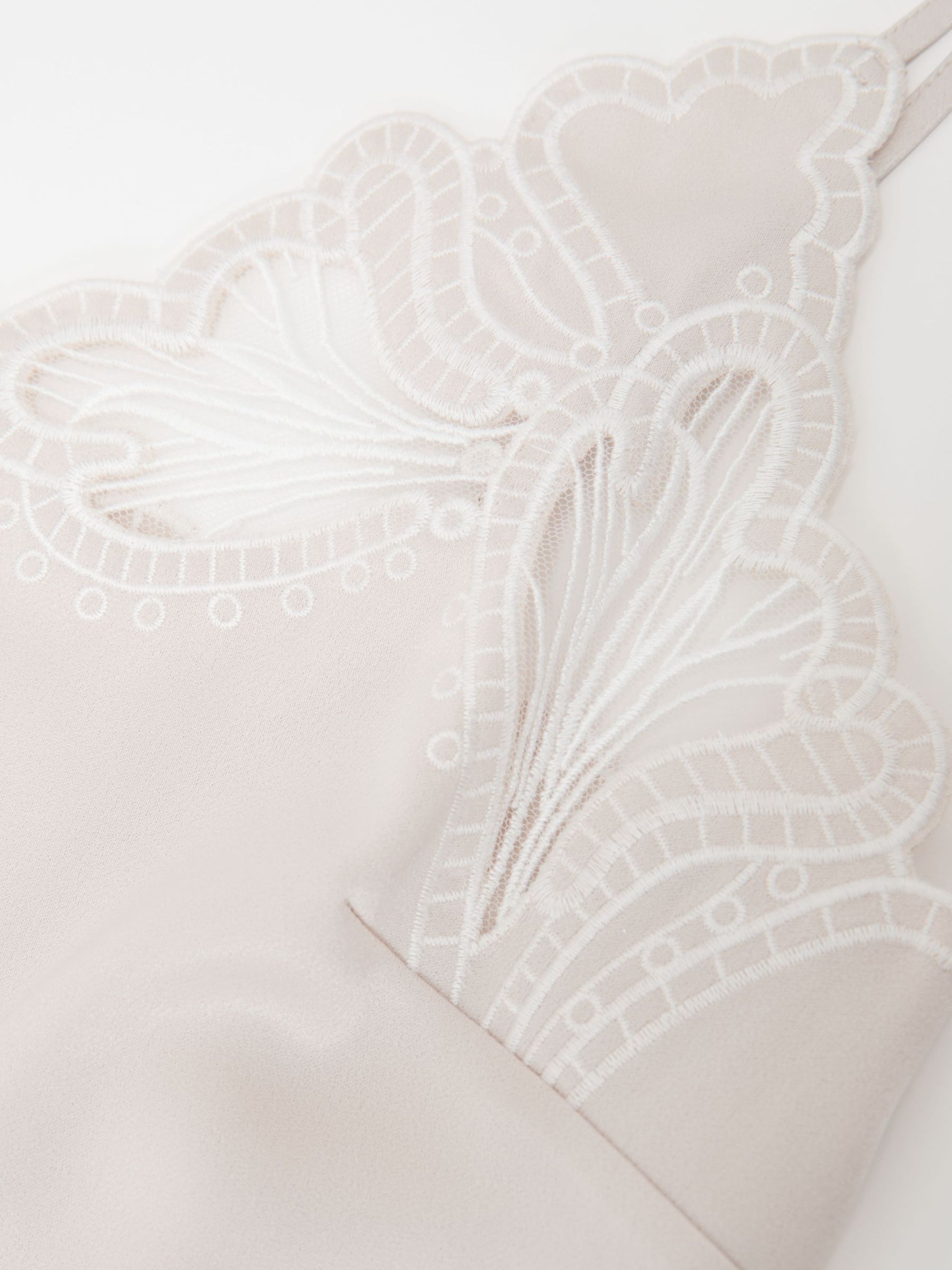 Satin Lace-Detail Cami Top in Neutral - image 3