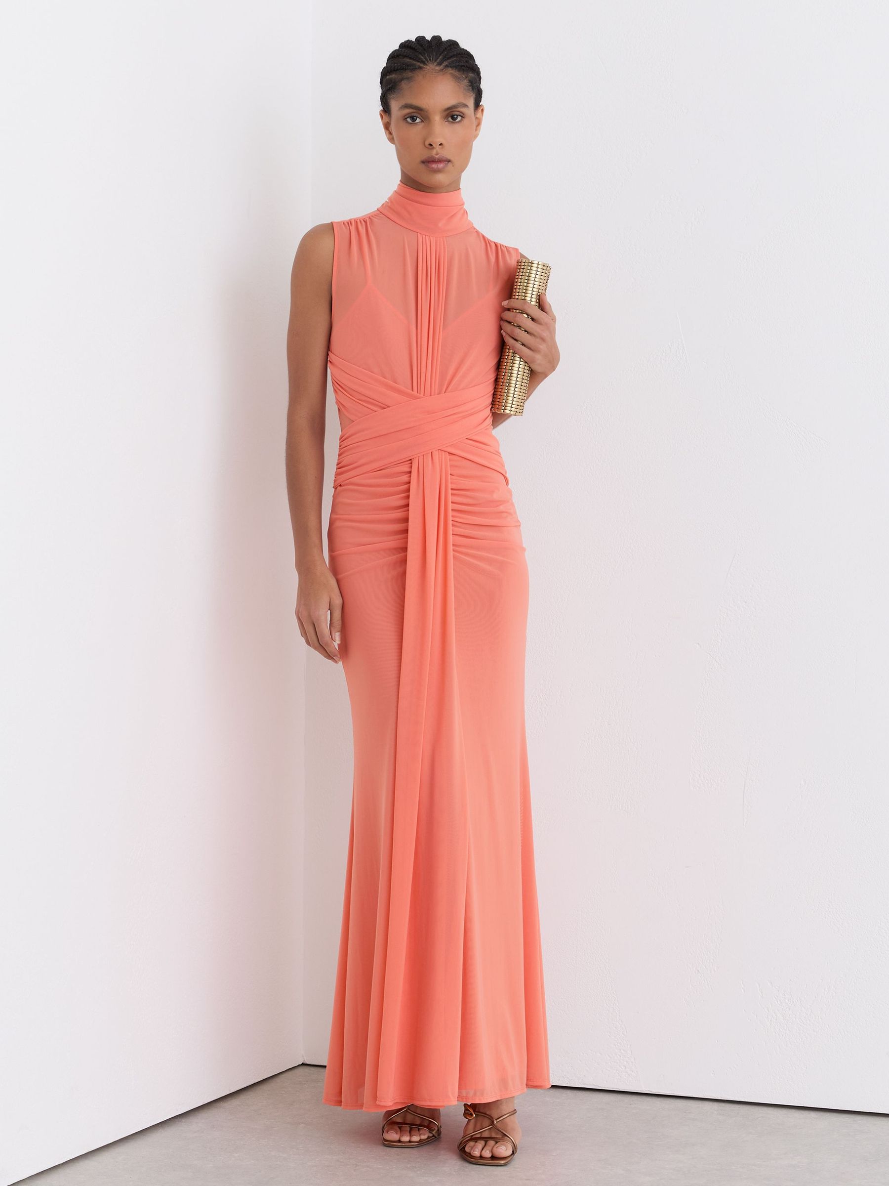 melora orange sleeveless maxi dress Green Satin Dress - Sleeveless Maxi Dress - Mermaid Maxi Dress