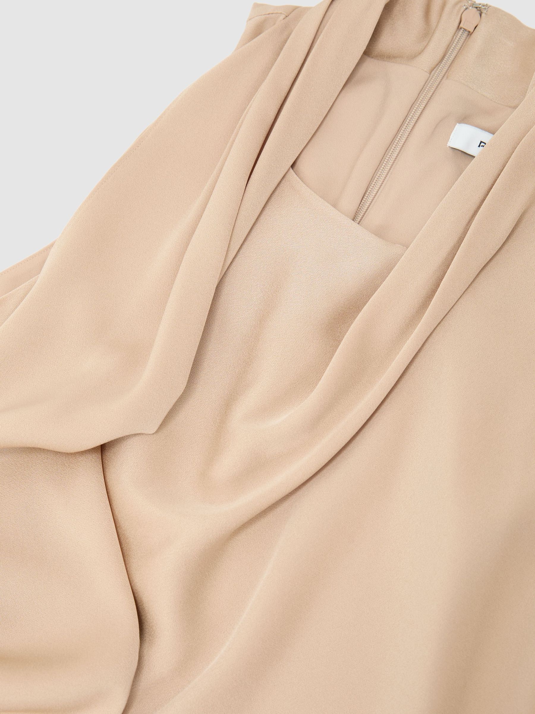 Draped Scarf-Detail Sleeveless Top in Neutral - Image 6 of 6