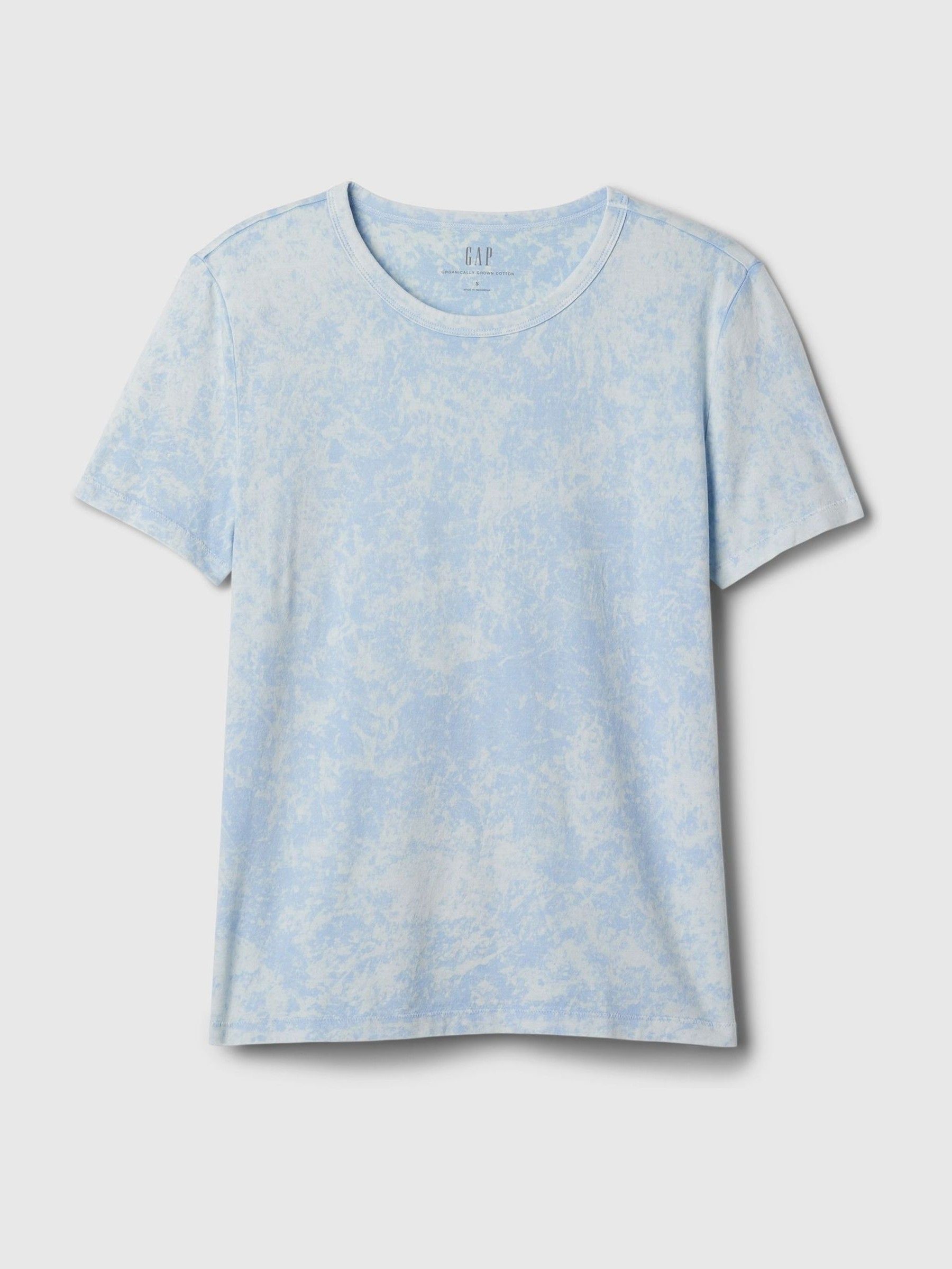 Blue Cotton Short Sleeve Vintage Crew Neck T-Shirt - Image 4 of 4