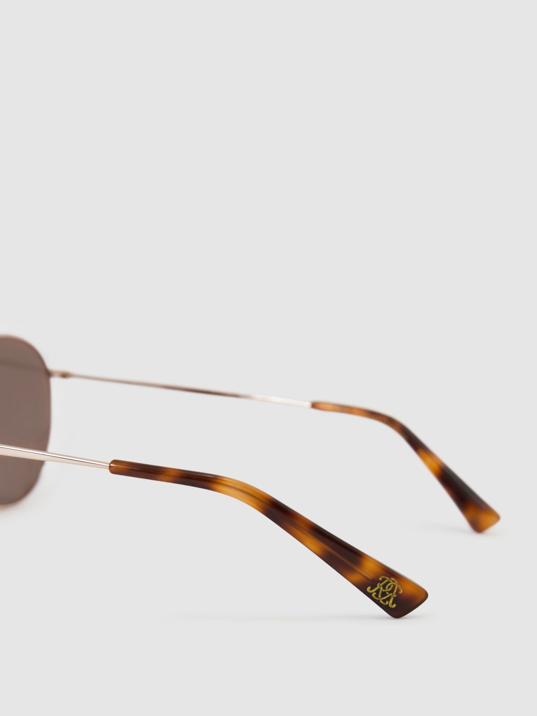 MESSYWEEKEND Thin-Frame Round Sunglasses in Gold/Brown - Image 5 of 6