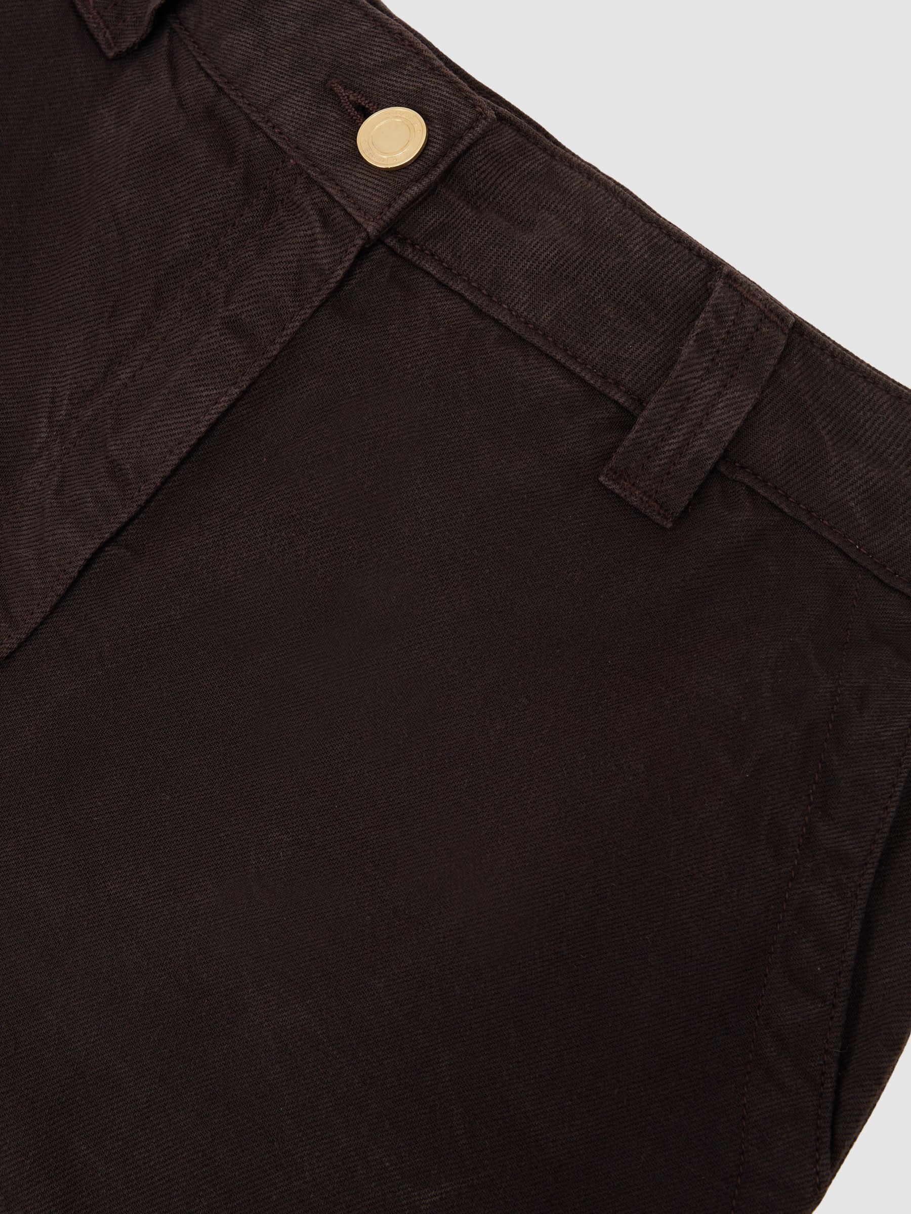 Lyocell-Linen Shorts in Chocolate Brown - image 4