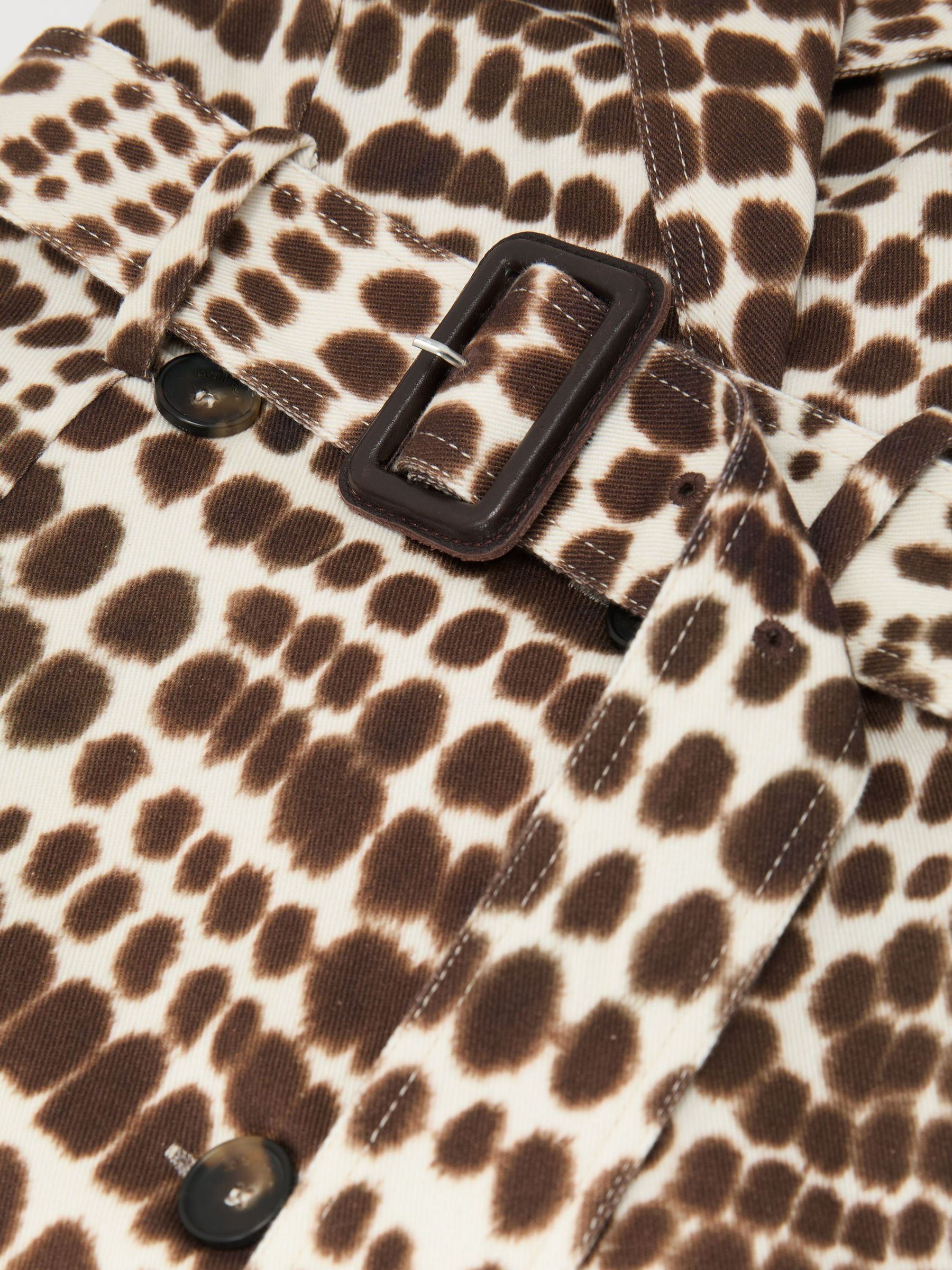 Atelier Cotton Animal-Print Tailored Dress in Chocolate - Image 8 of 8