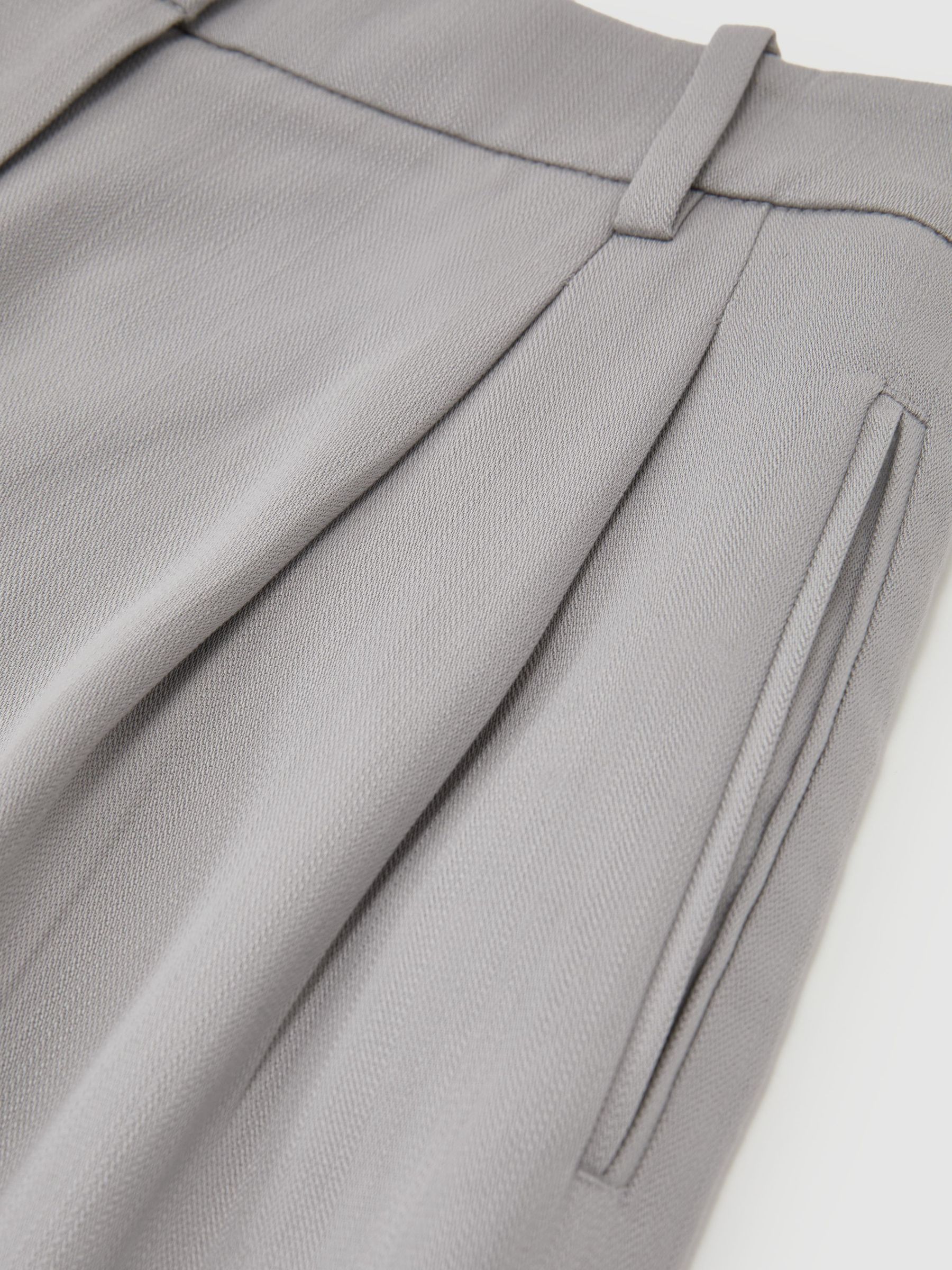 Lyocell Tapered Pleated Trousers in Grey - image 3