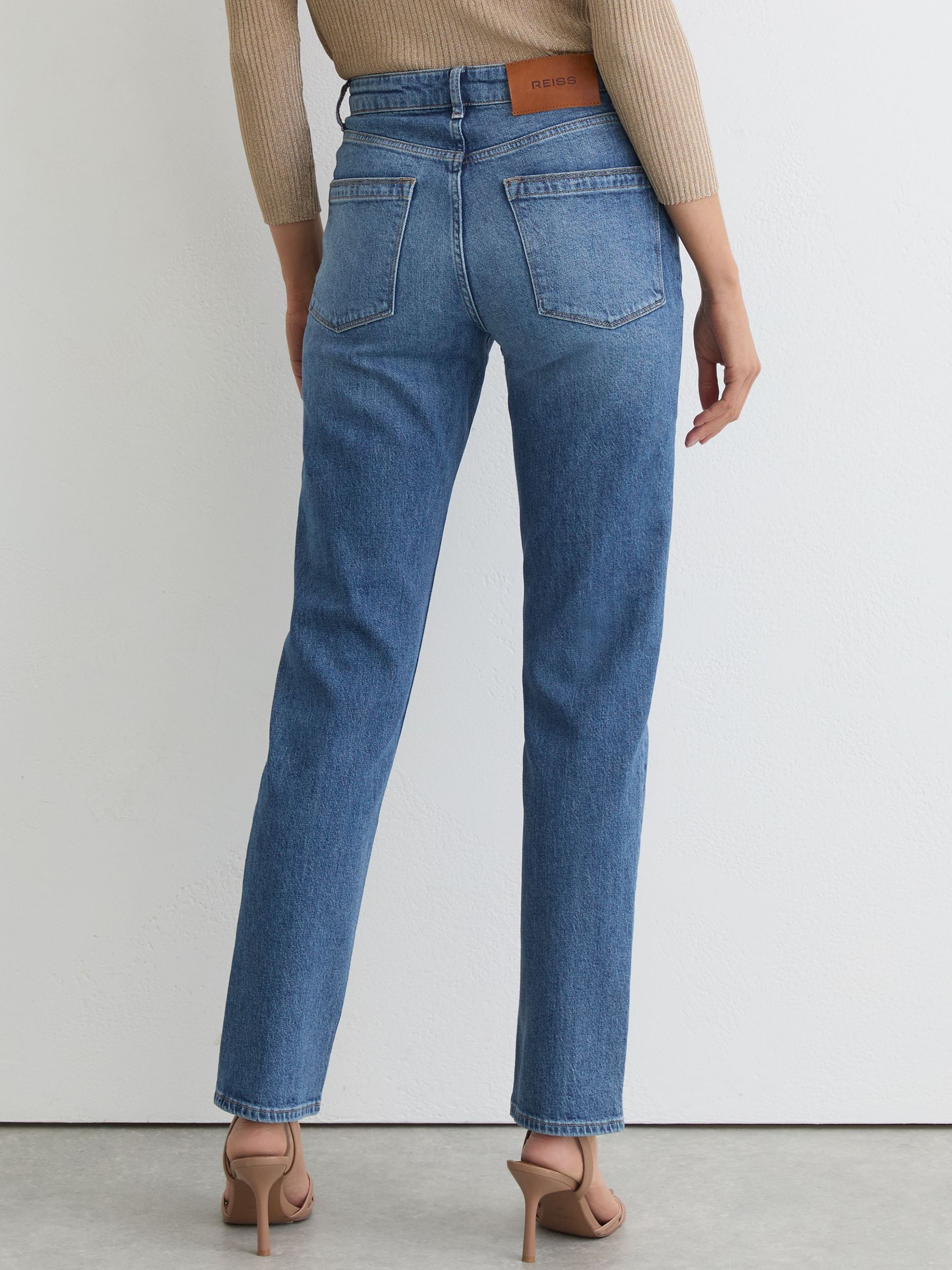 Slim Straight-Leg Jeans in Mid Blue - image 5