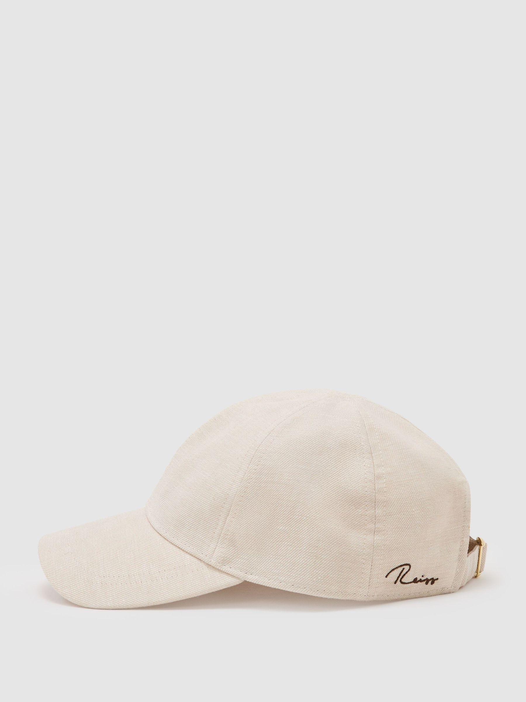 Linen Baseball Cap in Stone - Image 4 of 6