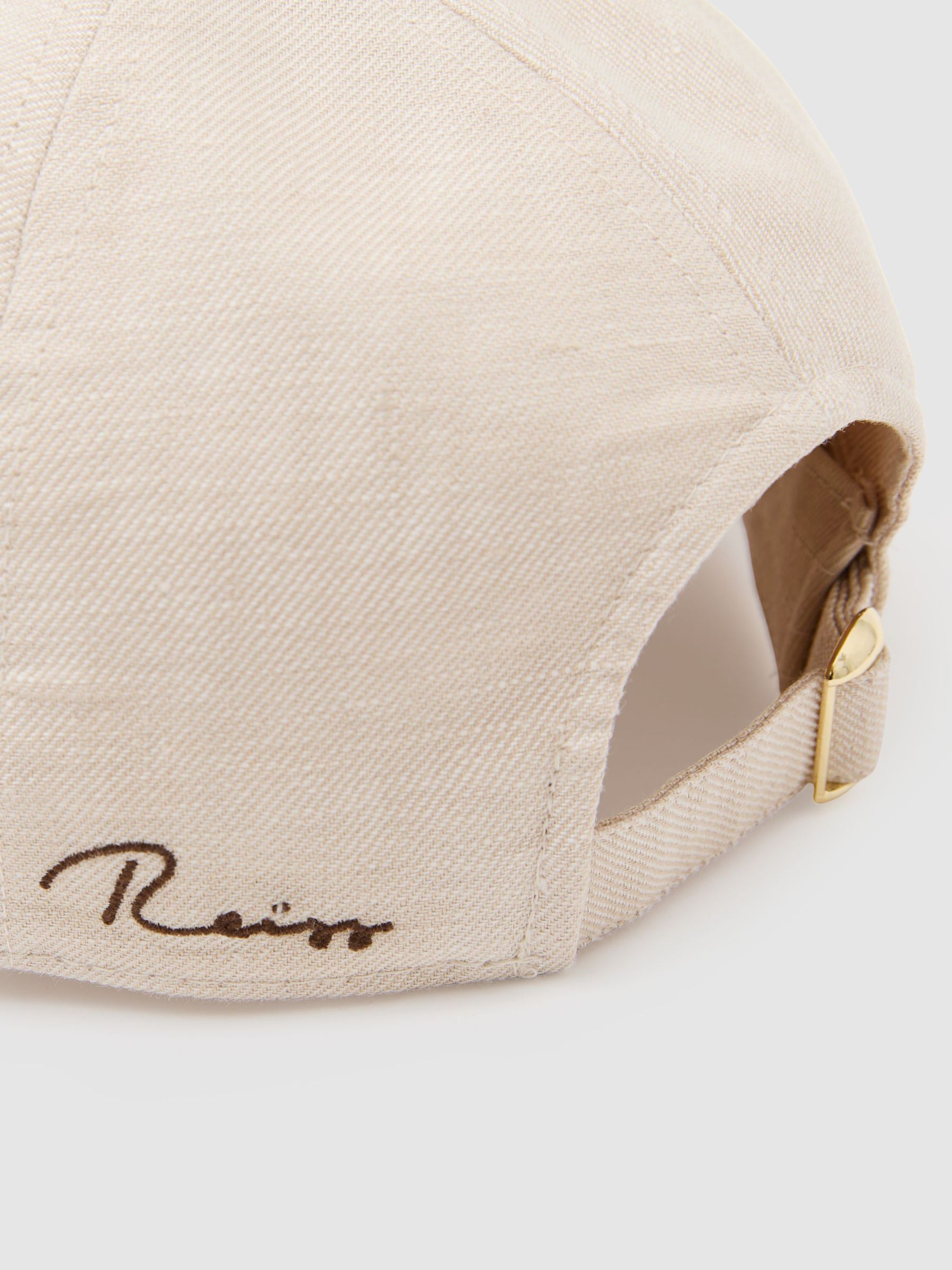 Linen Baseball Cap in Stone - Image 6 of 6