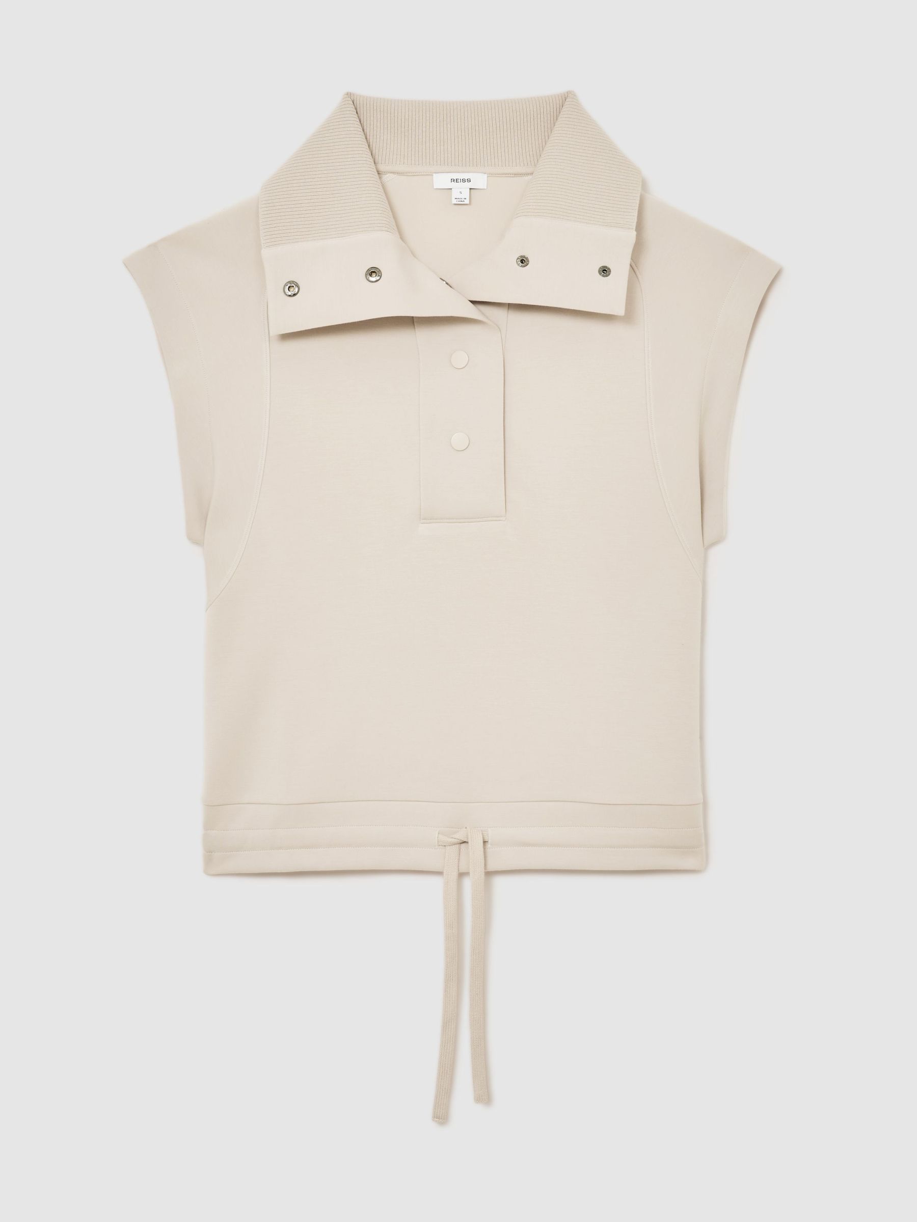 Premium Interlock Sleeveless Collared Top in Neutral - Billede 2 af 6