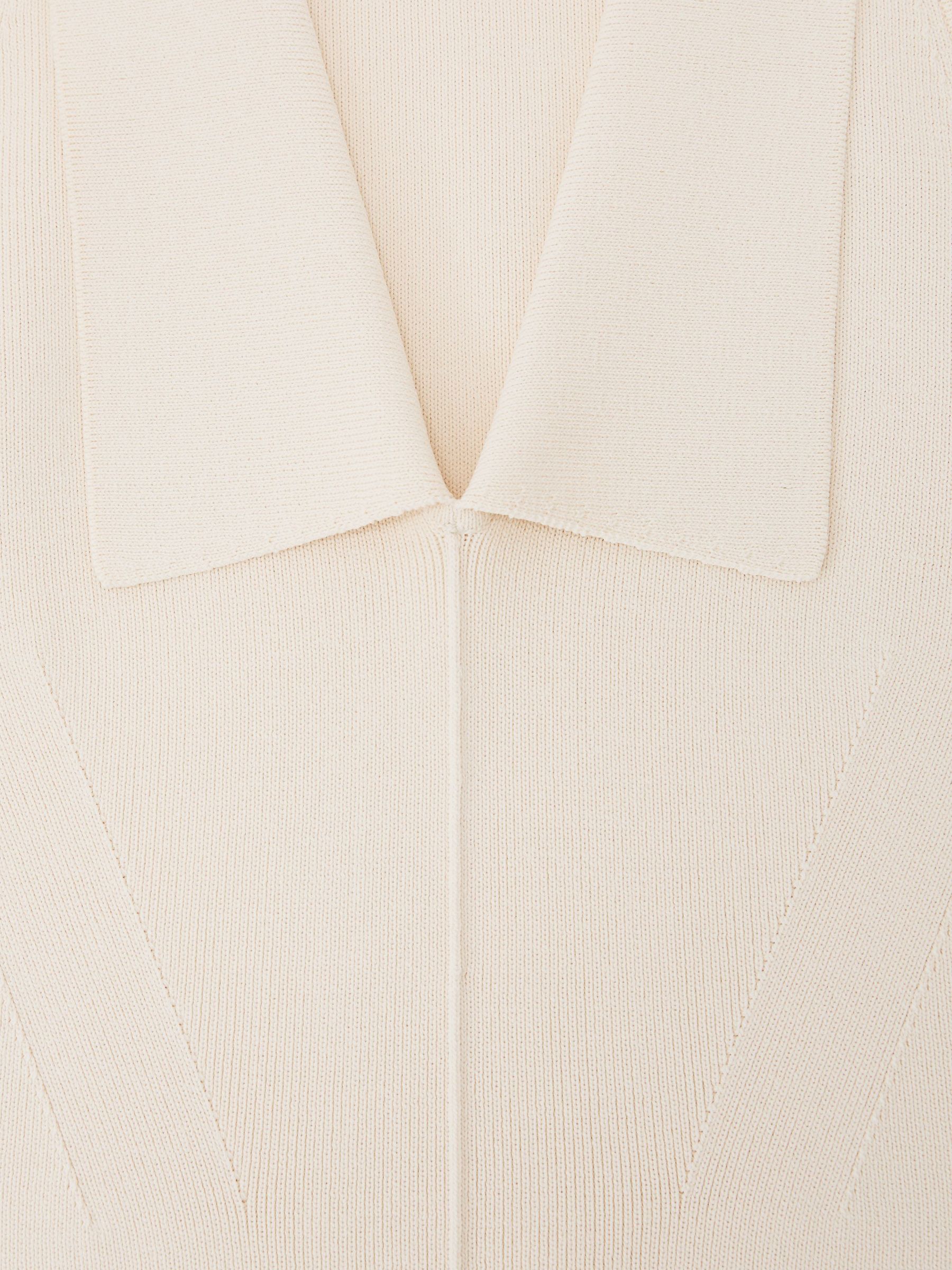 Collared Rib-Knit Vest in Ivory - Image 7 of 7