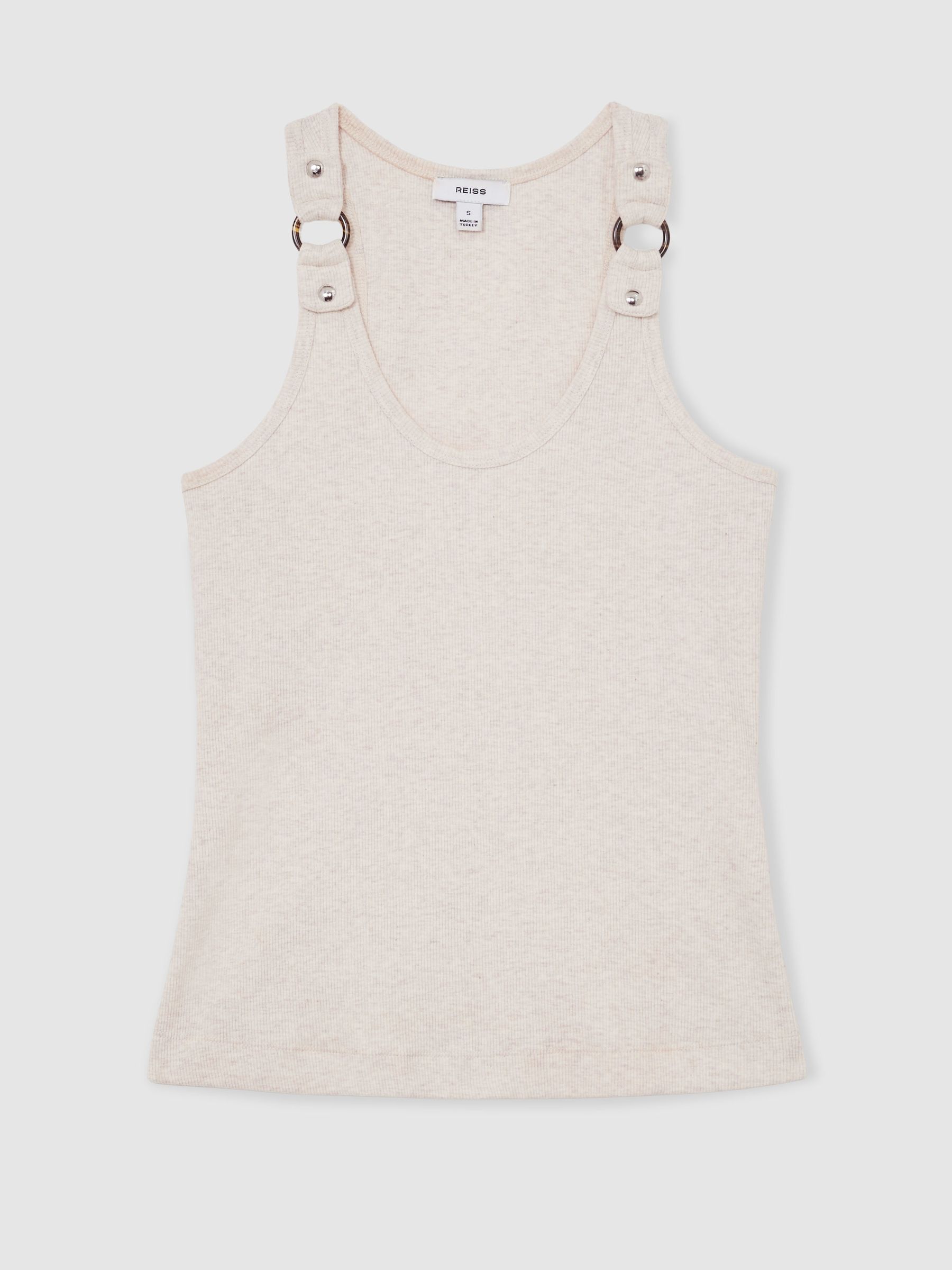 Stretch Hardware-Detail Vest in Neutral Marl - image 1