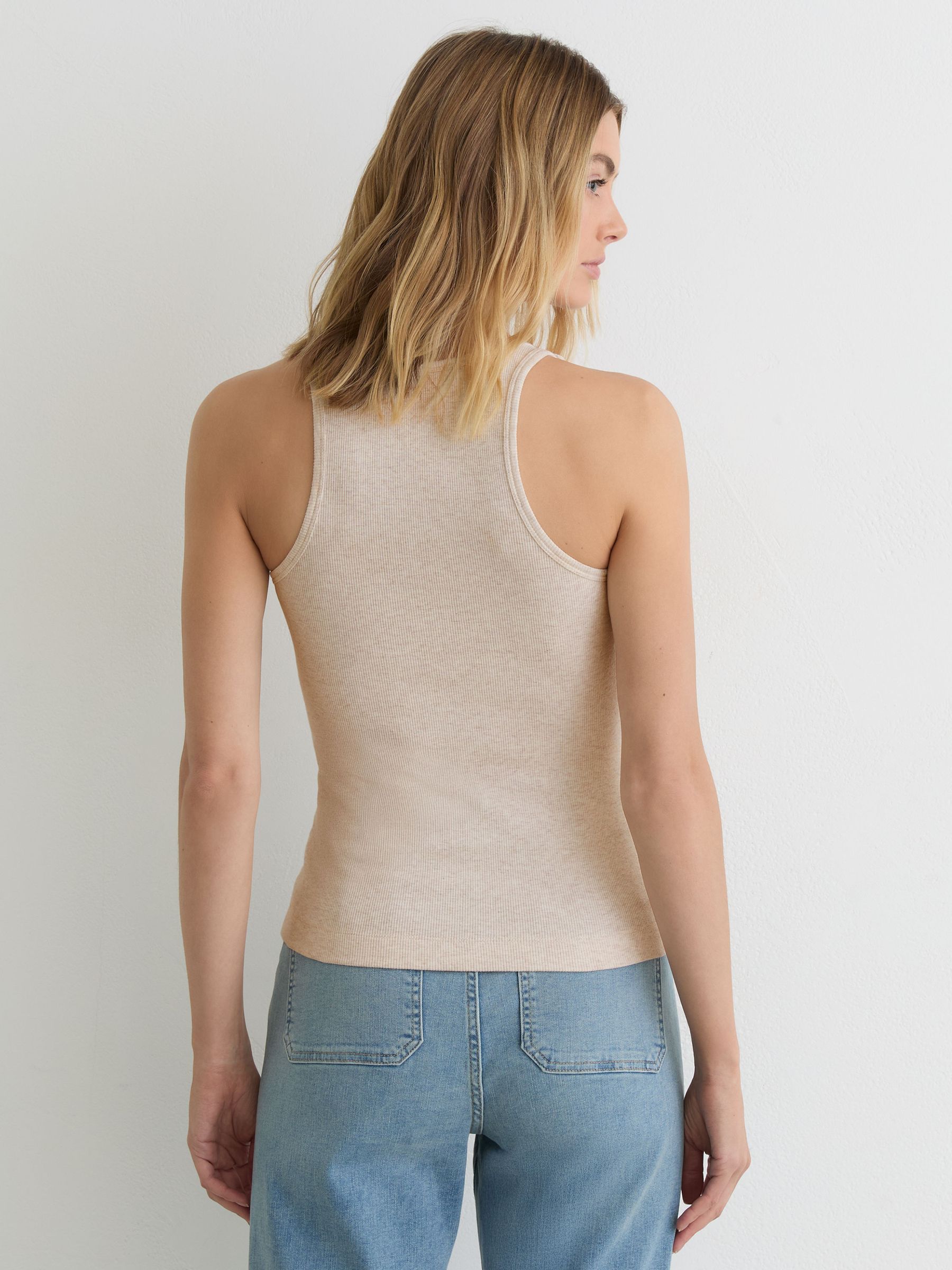 Stretch Hardware-Detail Vest in Neutral Marl - image 5