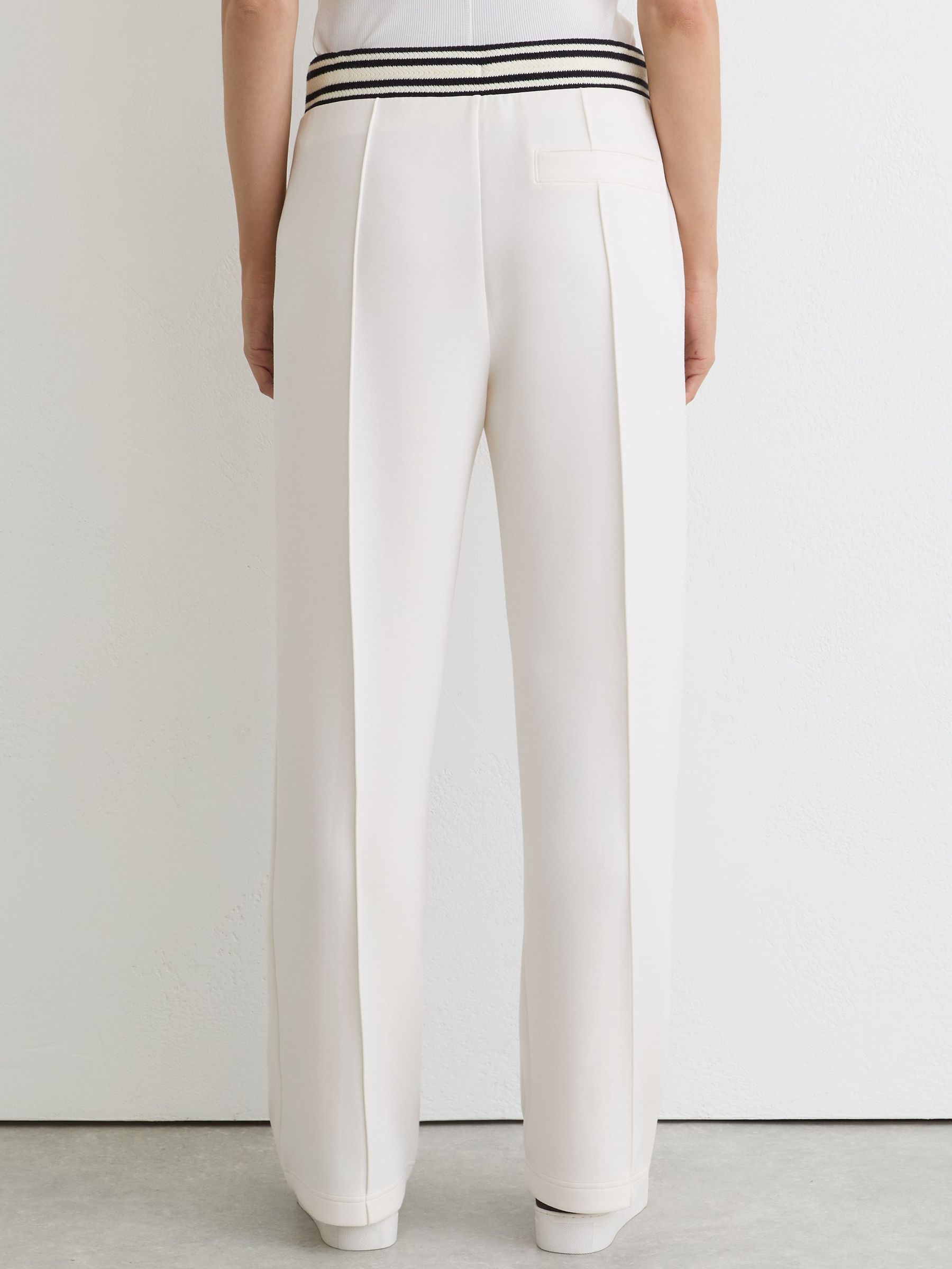 Petite Premium Interlock Stripe-Waist Joggers in Ivory - Image 6 of 9