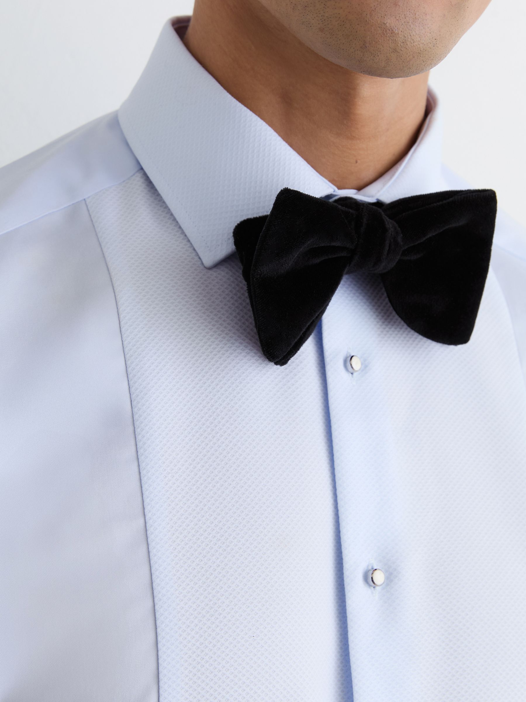 Regular Fit Cotton Dinner Shirt in Soft Blue - image 4