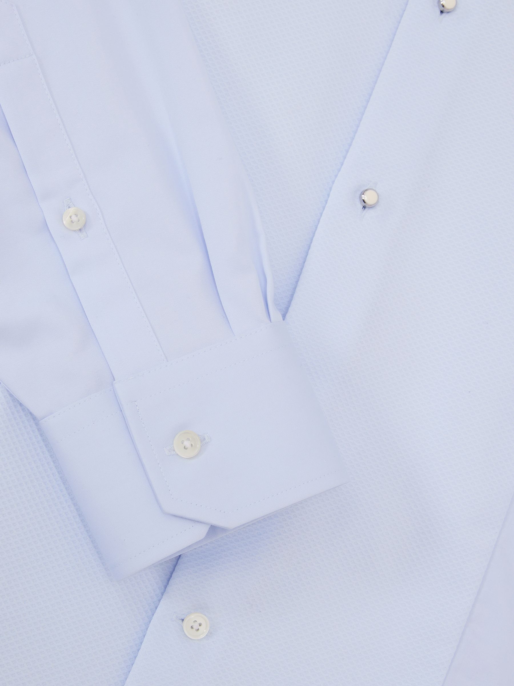 Regular Fit Cotton Dinner Shirt in Soft Blue - image 5