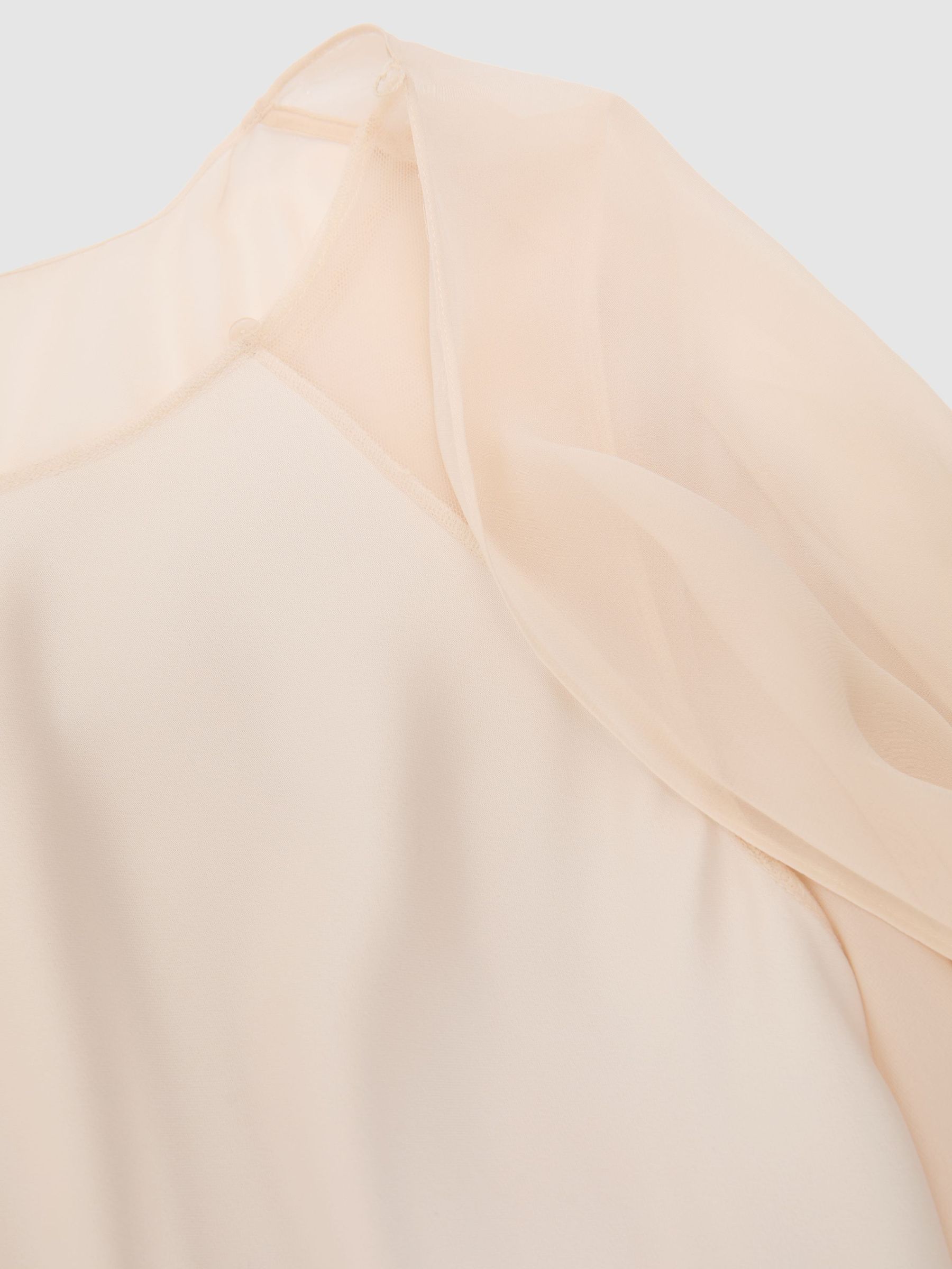 Atelier Satin Cape Maxi Dress in Cream - Image 11 of 11