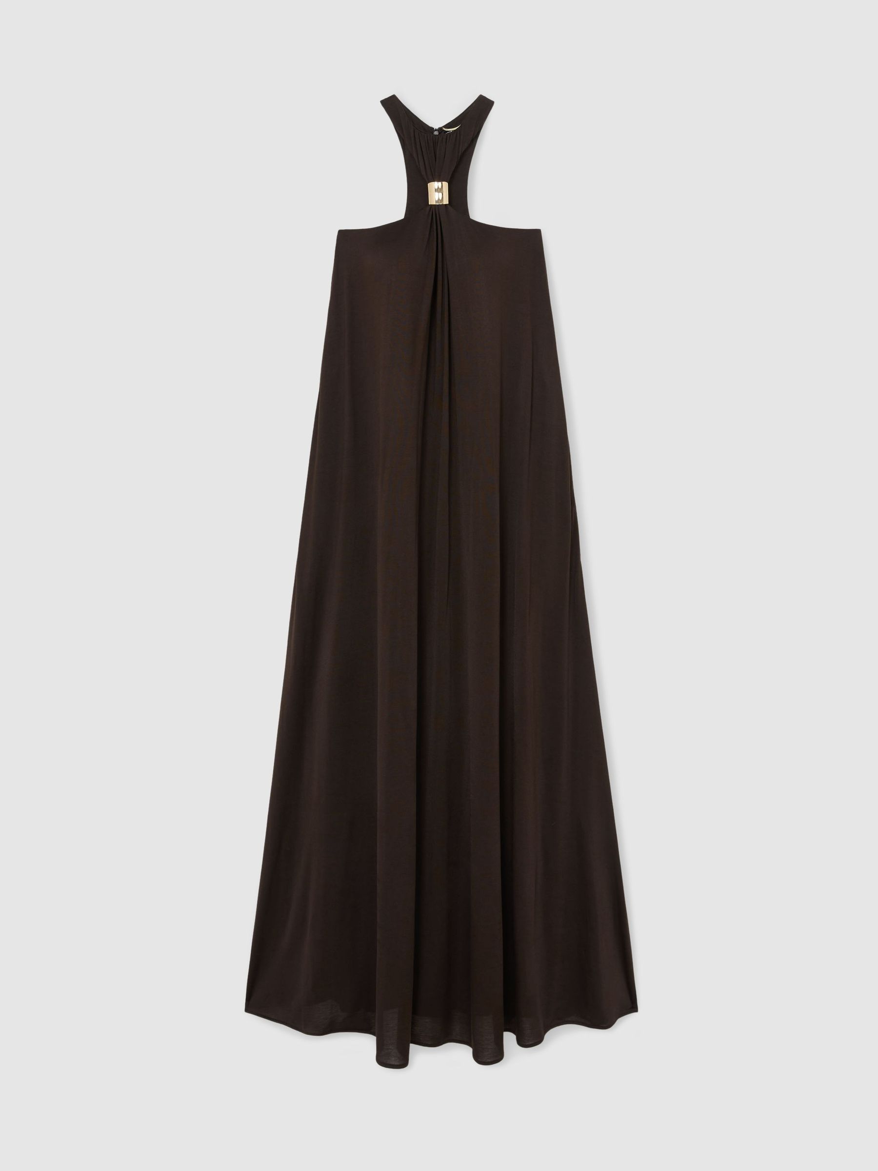 Atelier Chocolate Jersey Hardware-Detail Maxi Dress in Chocolate - Image 2 of 8