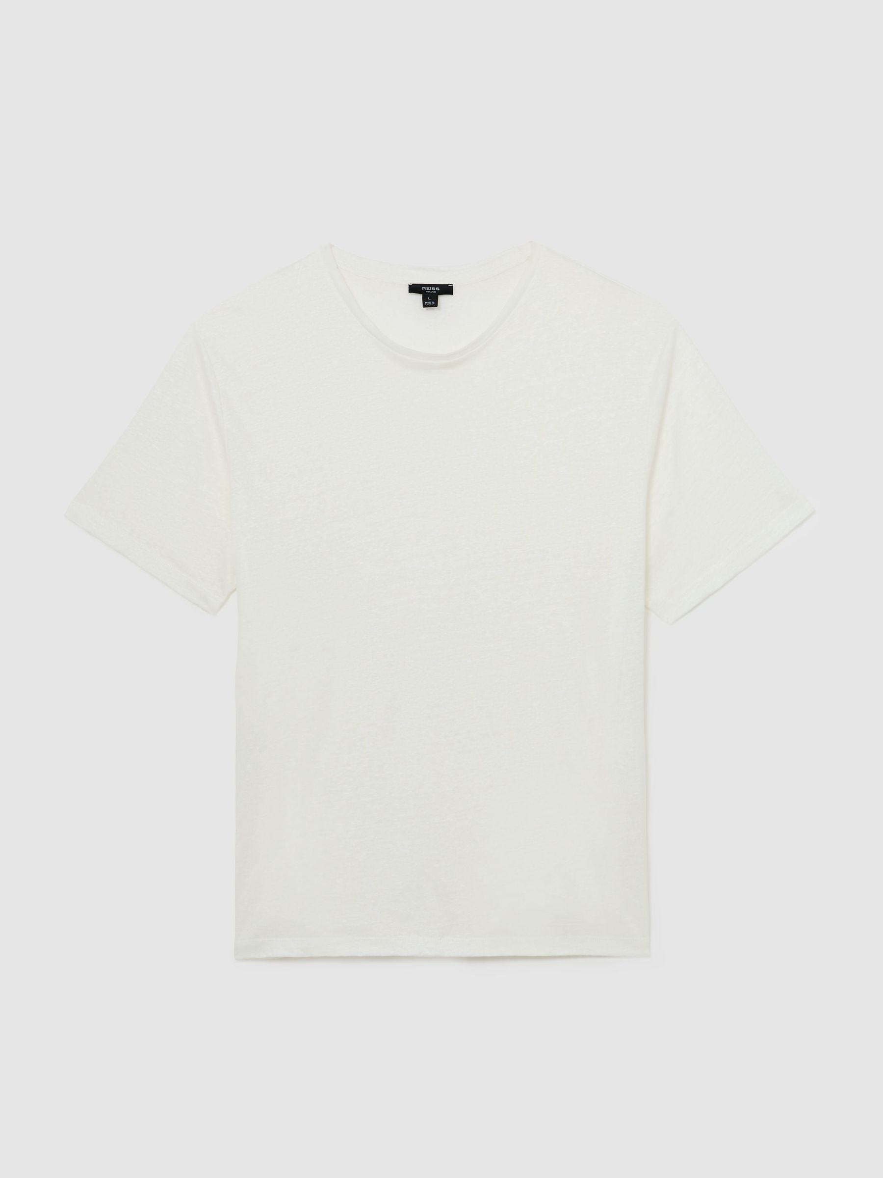 Relaxed-Fit Crew-Neck T-Shirt in White - Image 2 de 6