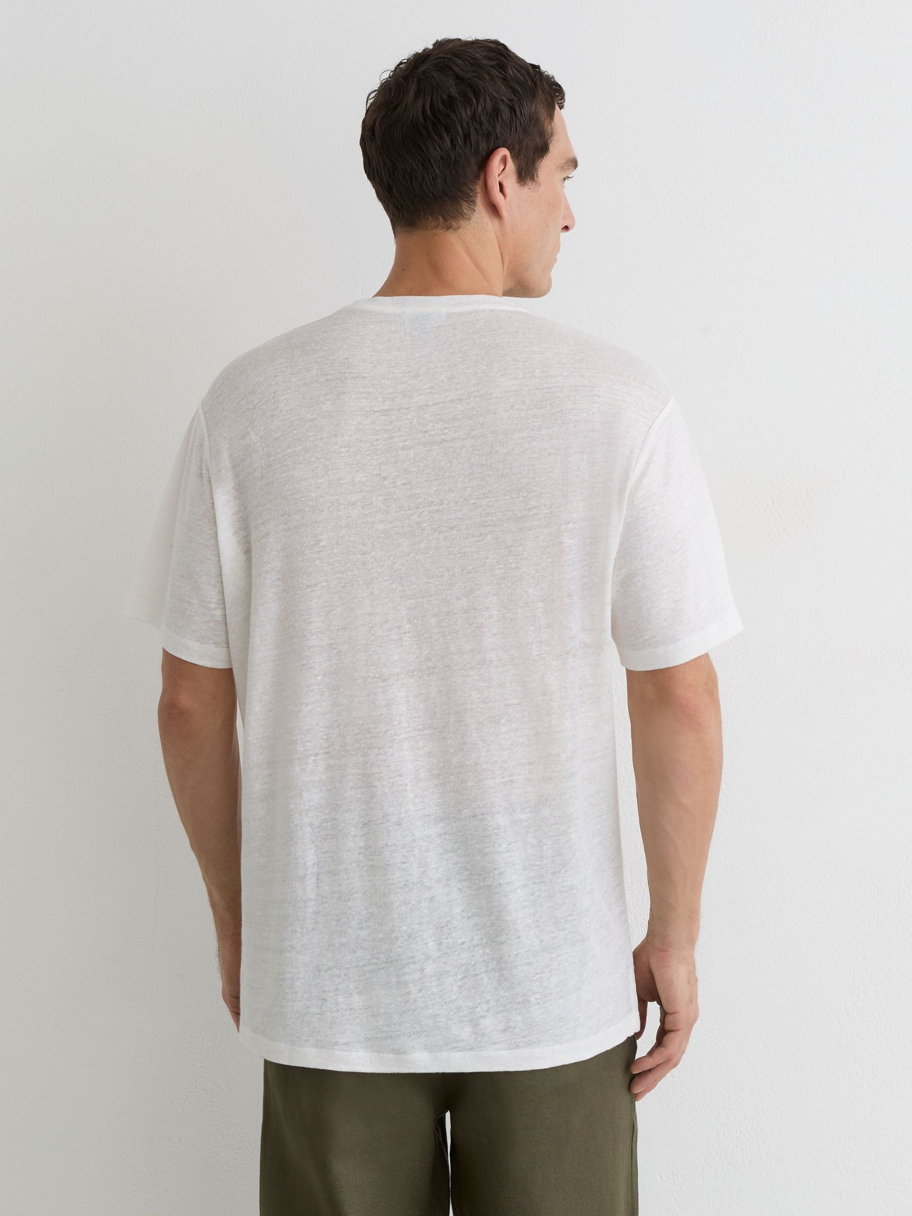 Relaxed-Fit Crew-Neck T-Shirt in White - Image 5 de 6
