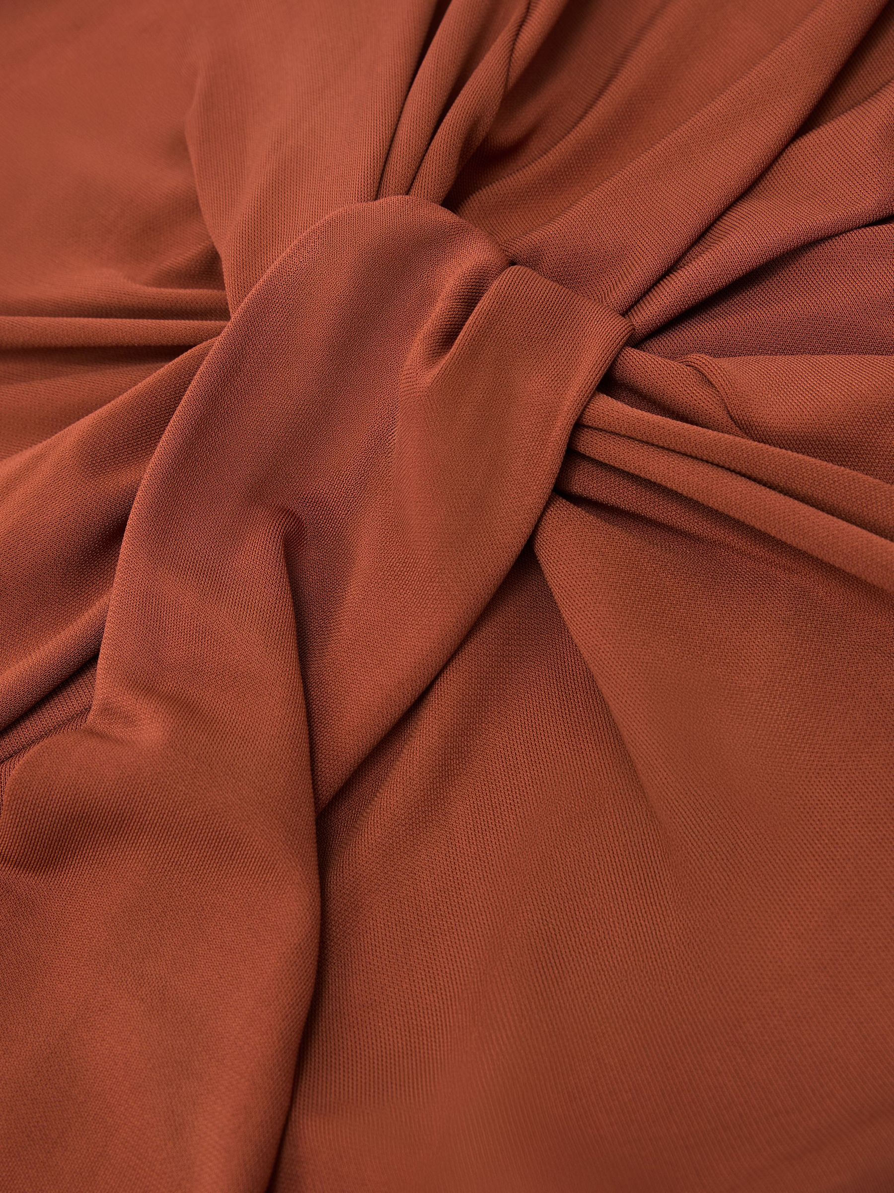 Atelier Rust Hardware-Detail Draped Maxi Dress in Rust - Image 9 of 9