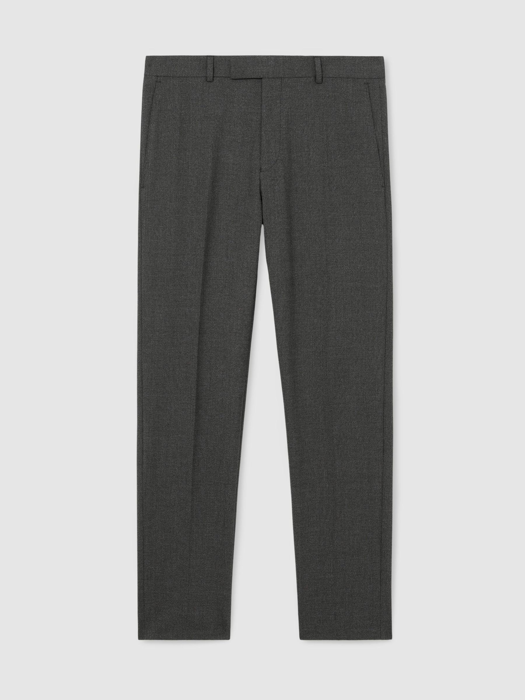 Check Tailored-Fit Suit Trousers in Charcoal Grey - image 1