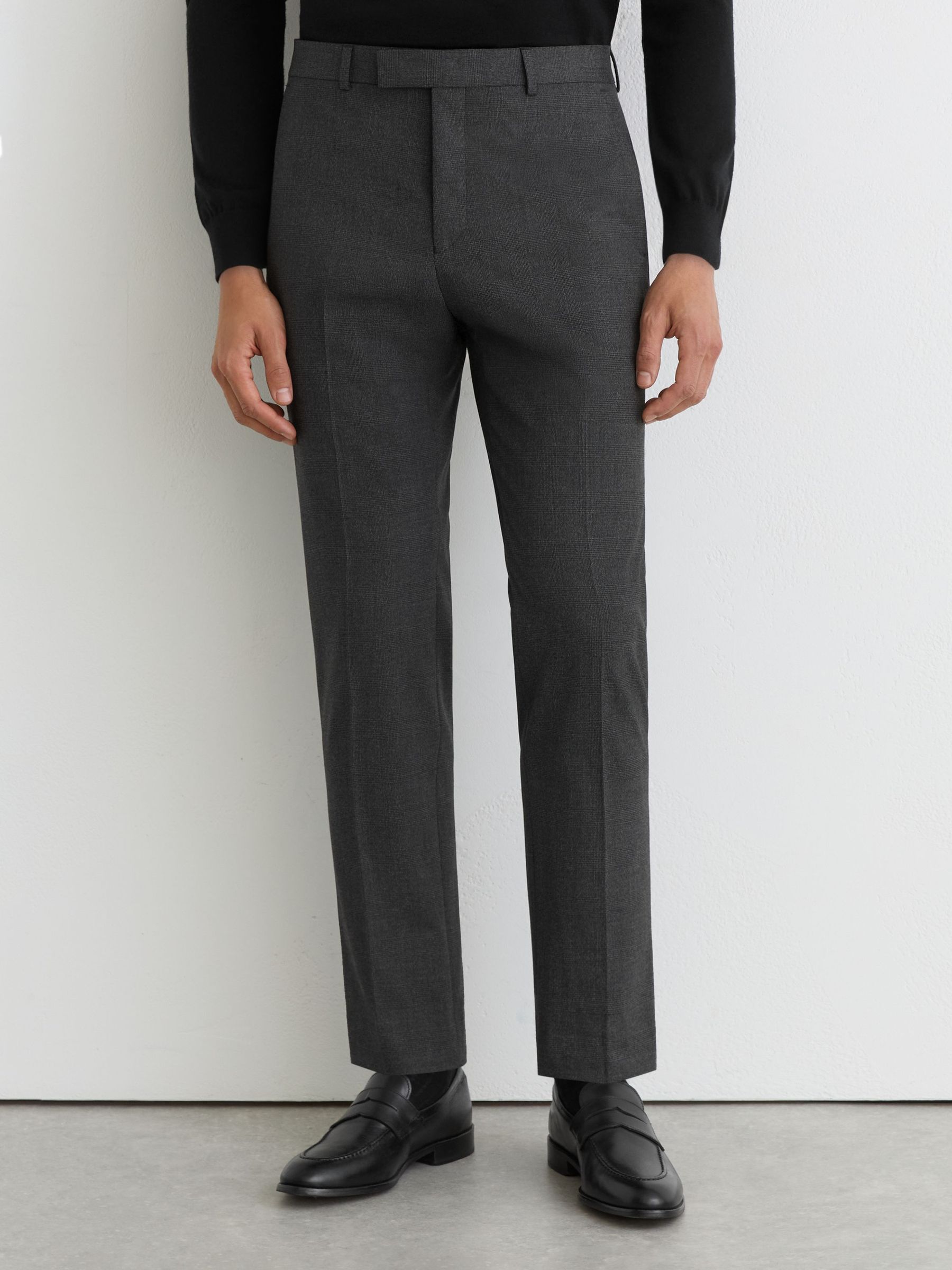 Check Tailored-Fit Suit Trousers in Charcoal Grey - Image 4 of 6