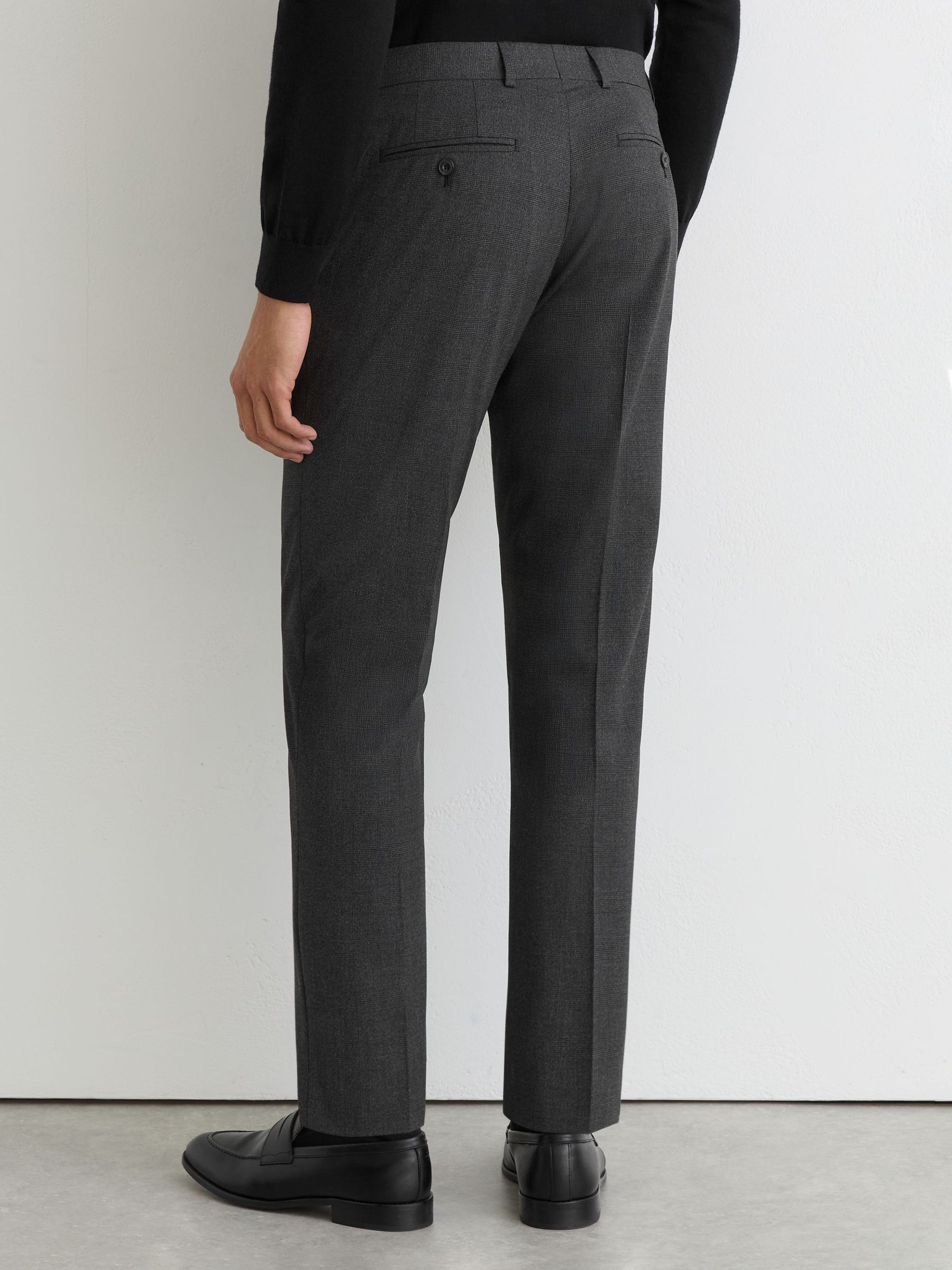 Check Tailored-Fit Suit Trousers in Charcoal Grey - image 4
