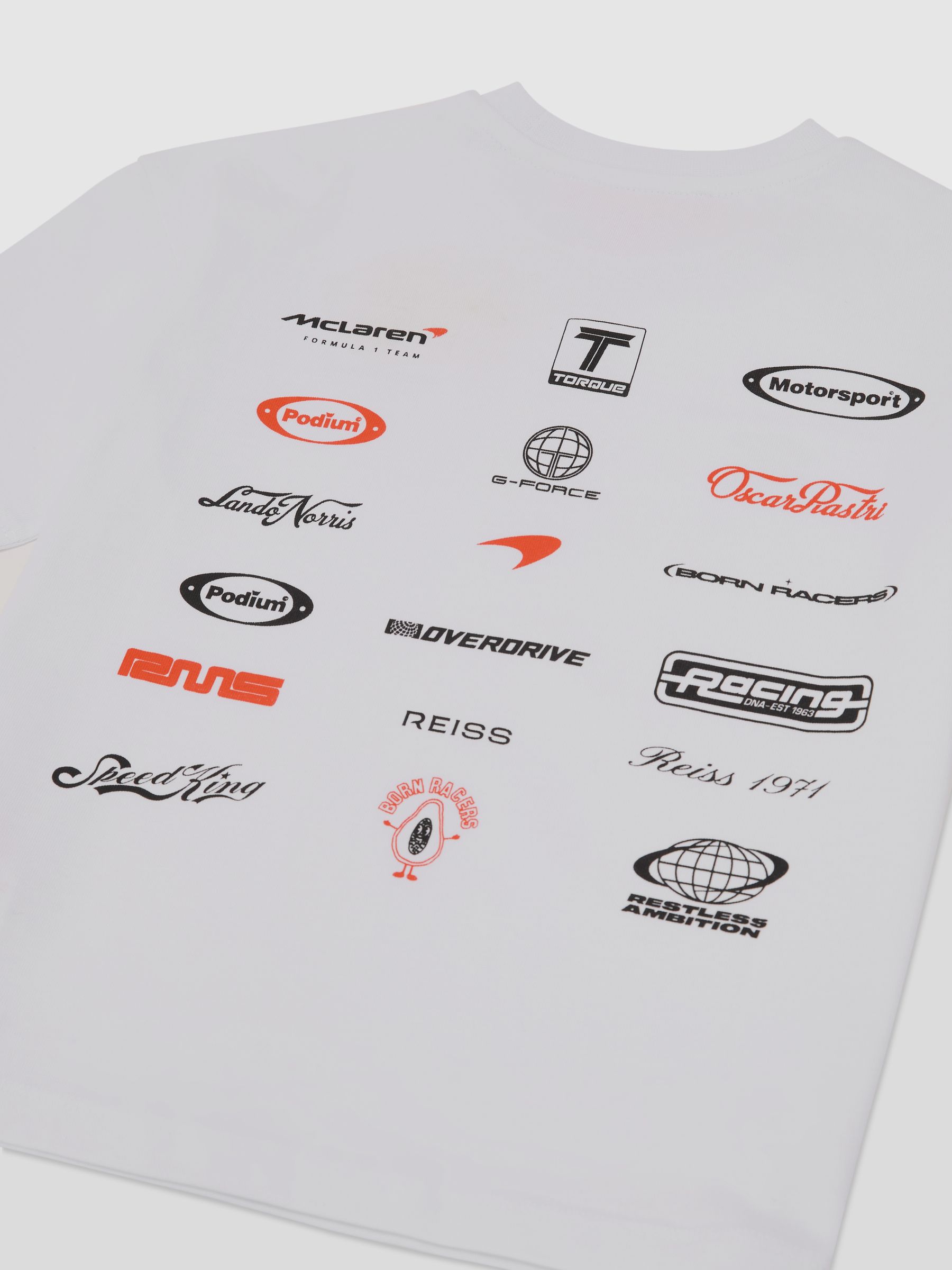 9-13 yrs McLaren Racing Relaxed Logo T-Shirt Unisex-Fit in White - Image 1 of 3