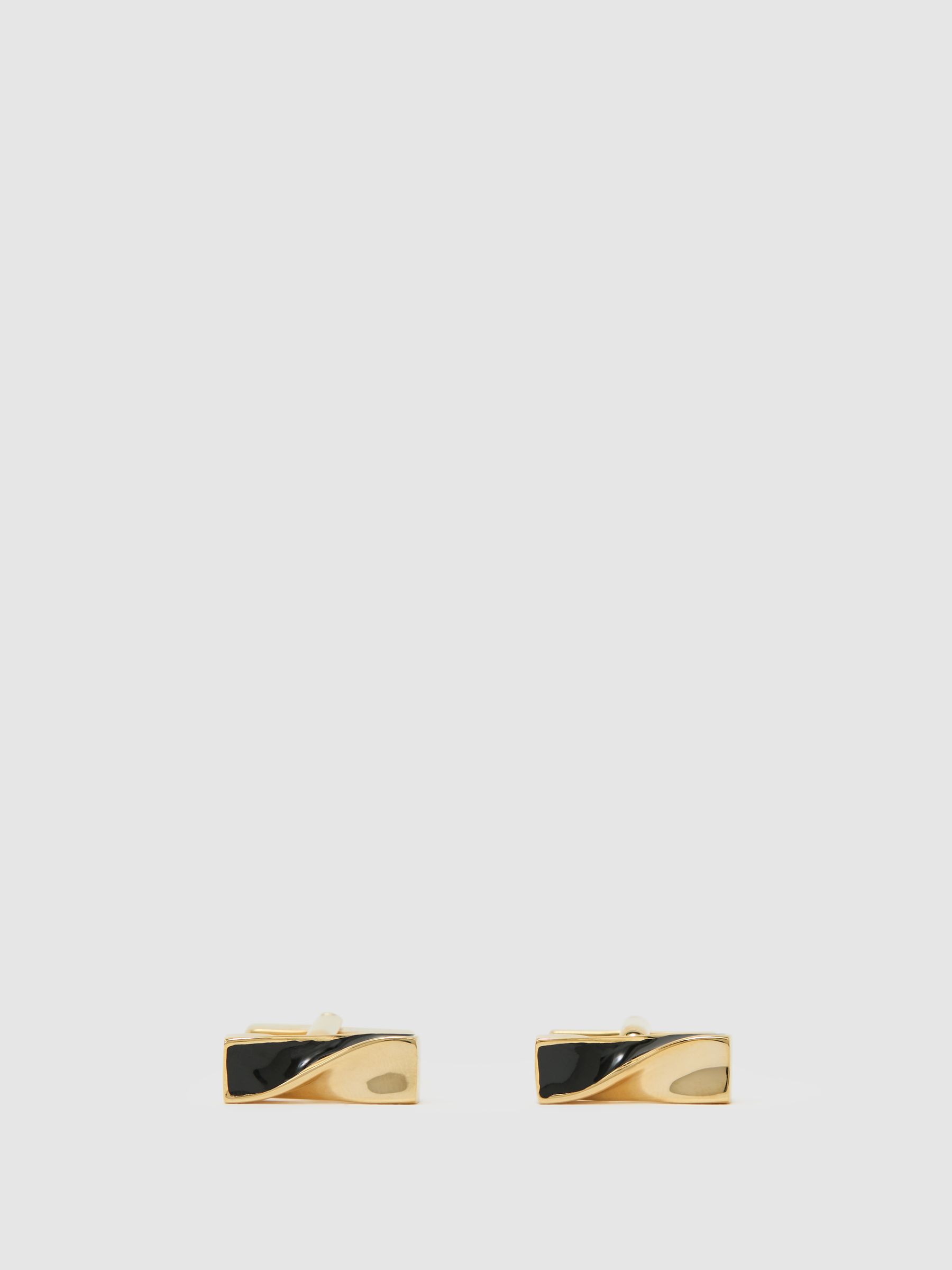 Twisted Bar Cufflinks in Gold/Black - image 5