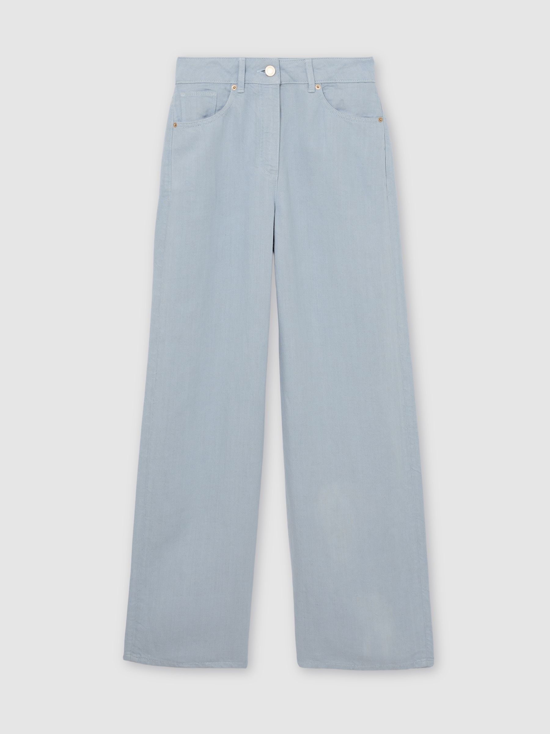 Petite Lyocell-Linen Wide-Leg Trousers in Blue - Image 2 of 6
