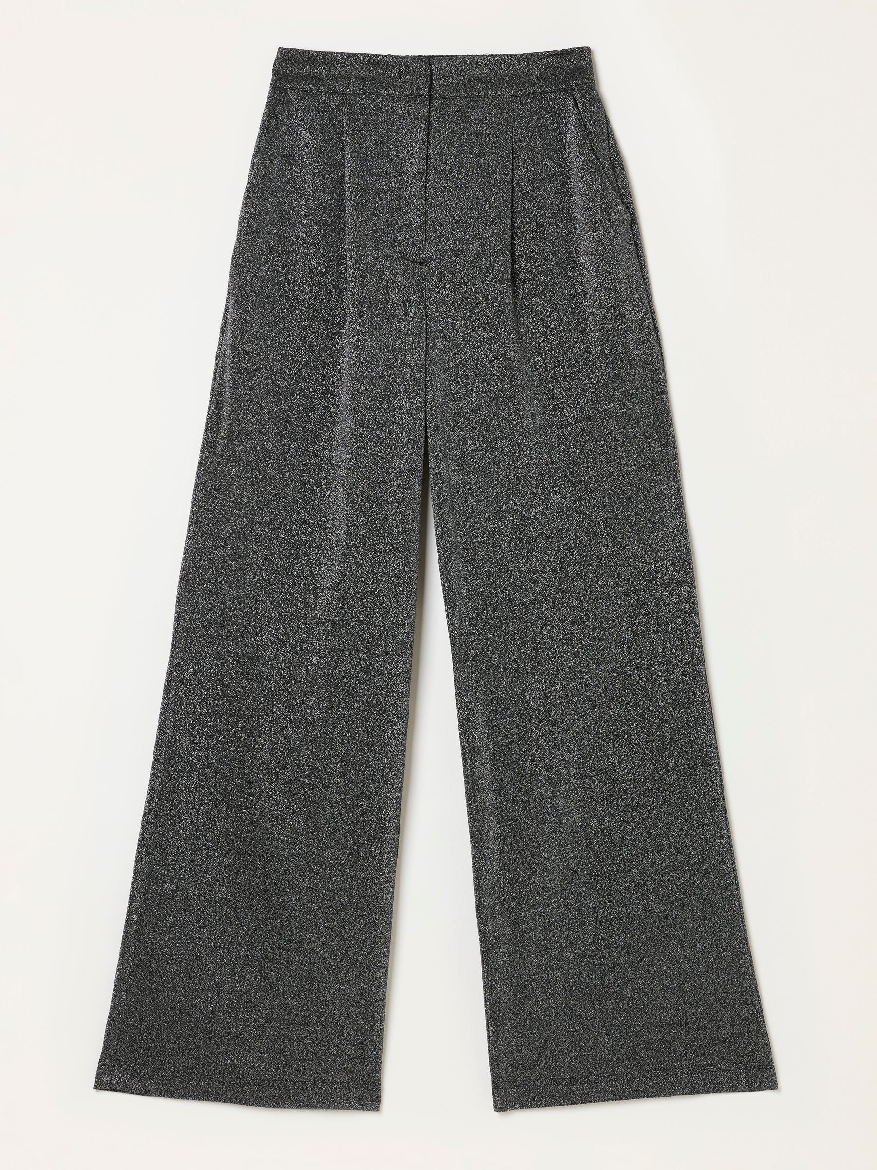 Sophia Silver Petite Sparkle Wide leg Trousers - Image 6 of 7