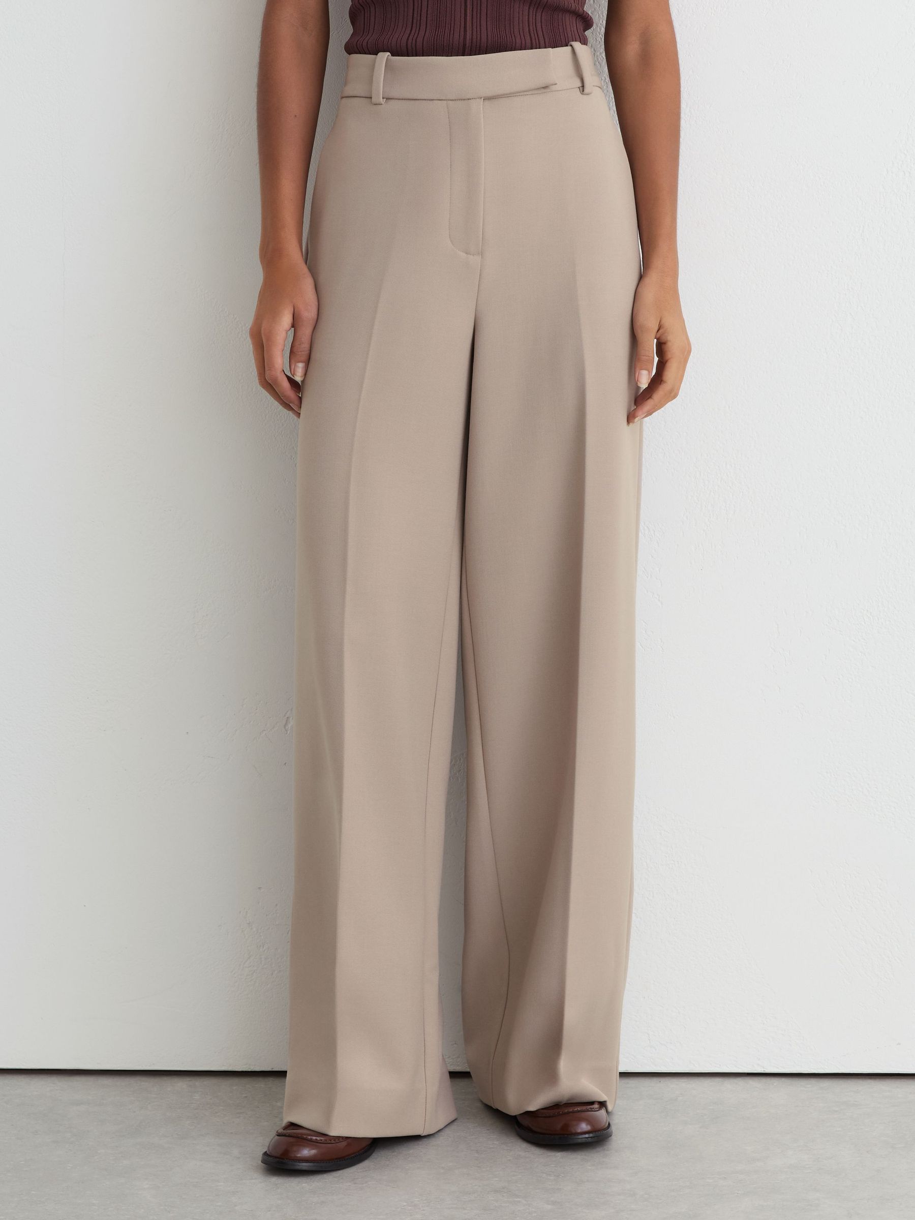 Wide-Leg Suit Trousers in Stone Neutral - Image 4 of 8