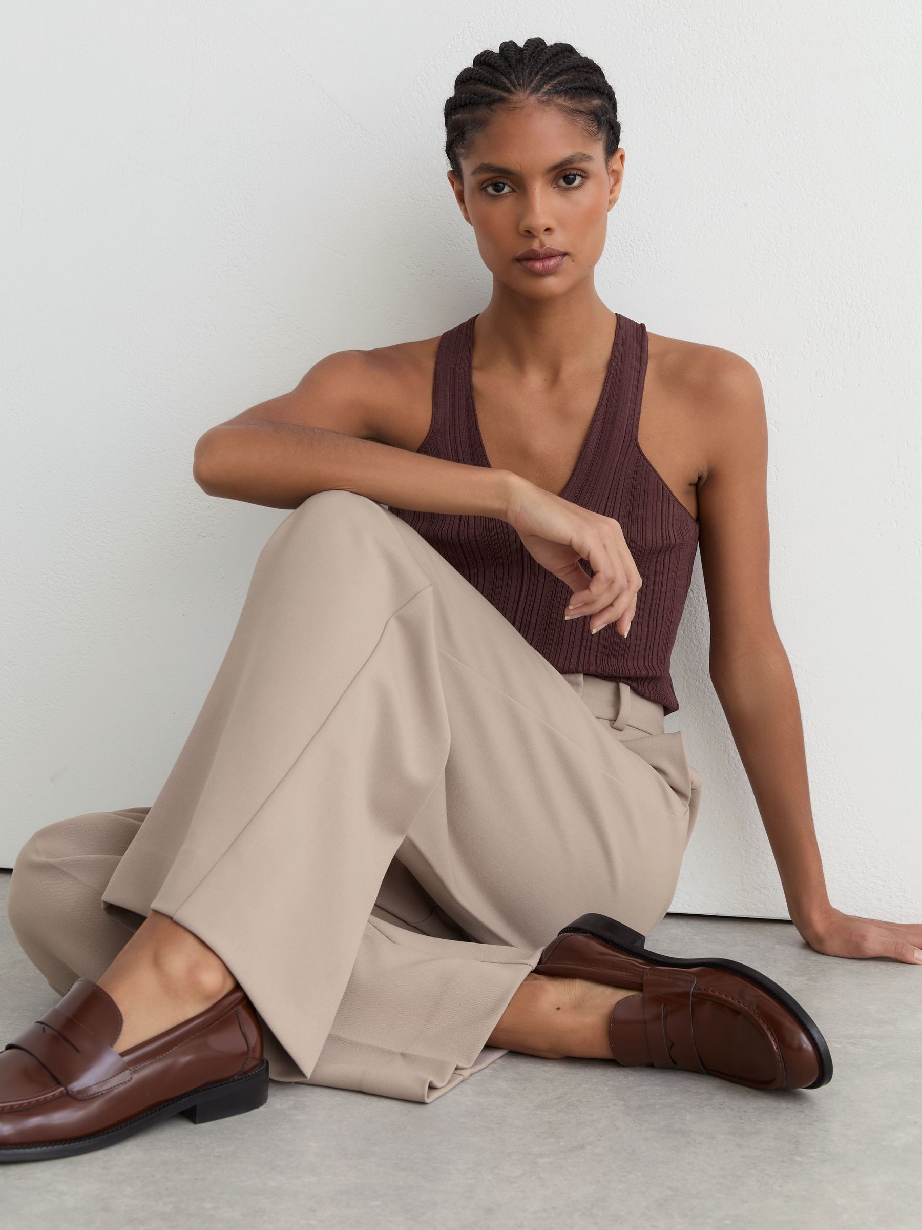 Wide-Leg Suit Trousers in Stone Neutral - Image 5 of 8