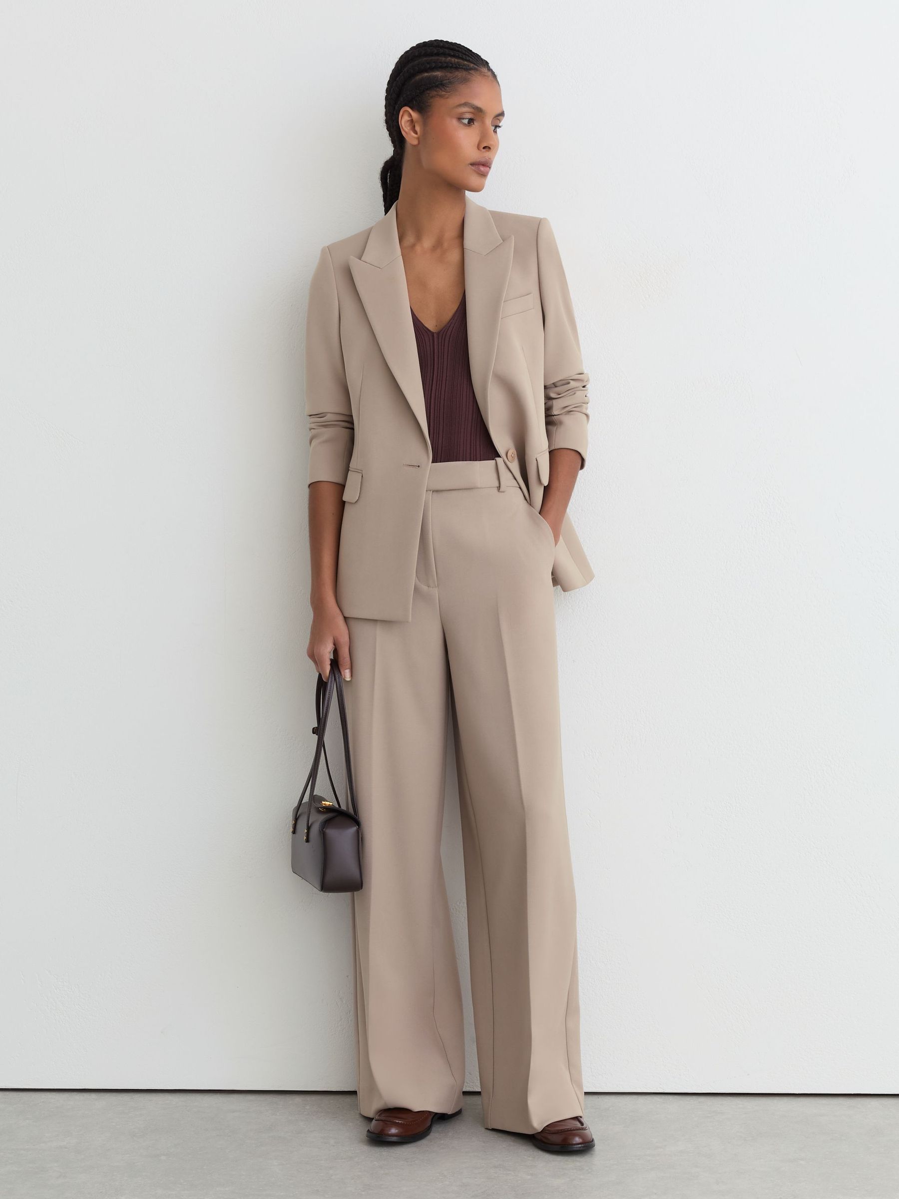Wide-Leg Suit Trousers in Stone Neutral - Image 7 of 8