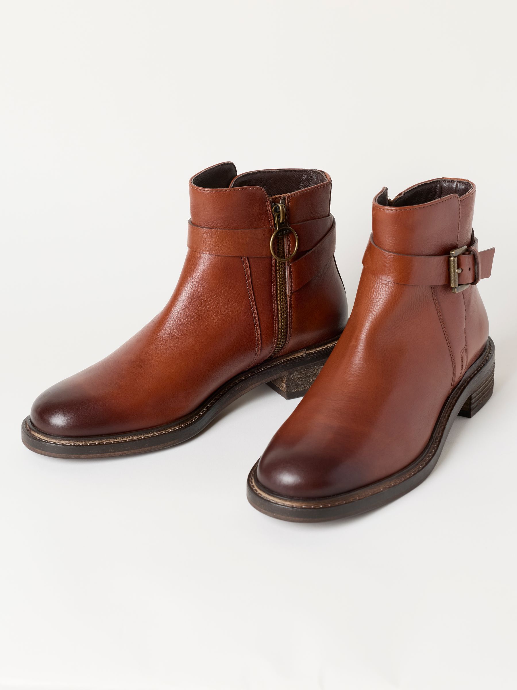 Clifton Tan Brown Buckle Leather Ankle Boot - Image 2 of 3